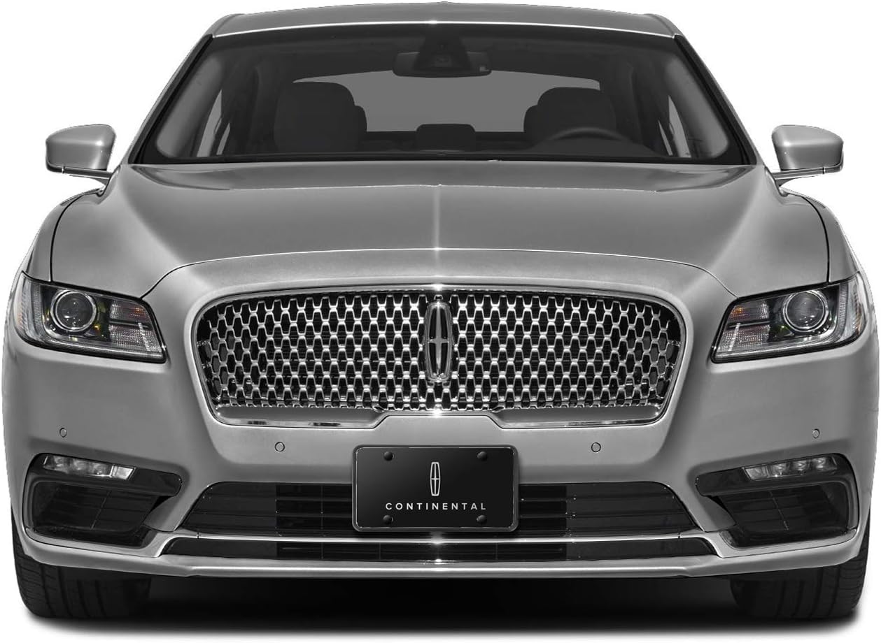 iPick Image for Lincoln Continental 3D Dual Logo Black Stainless Steel License Plate - Official Licensed