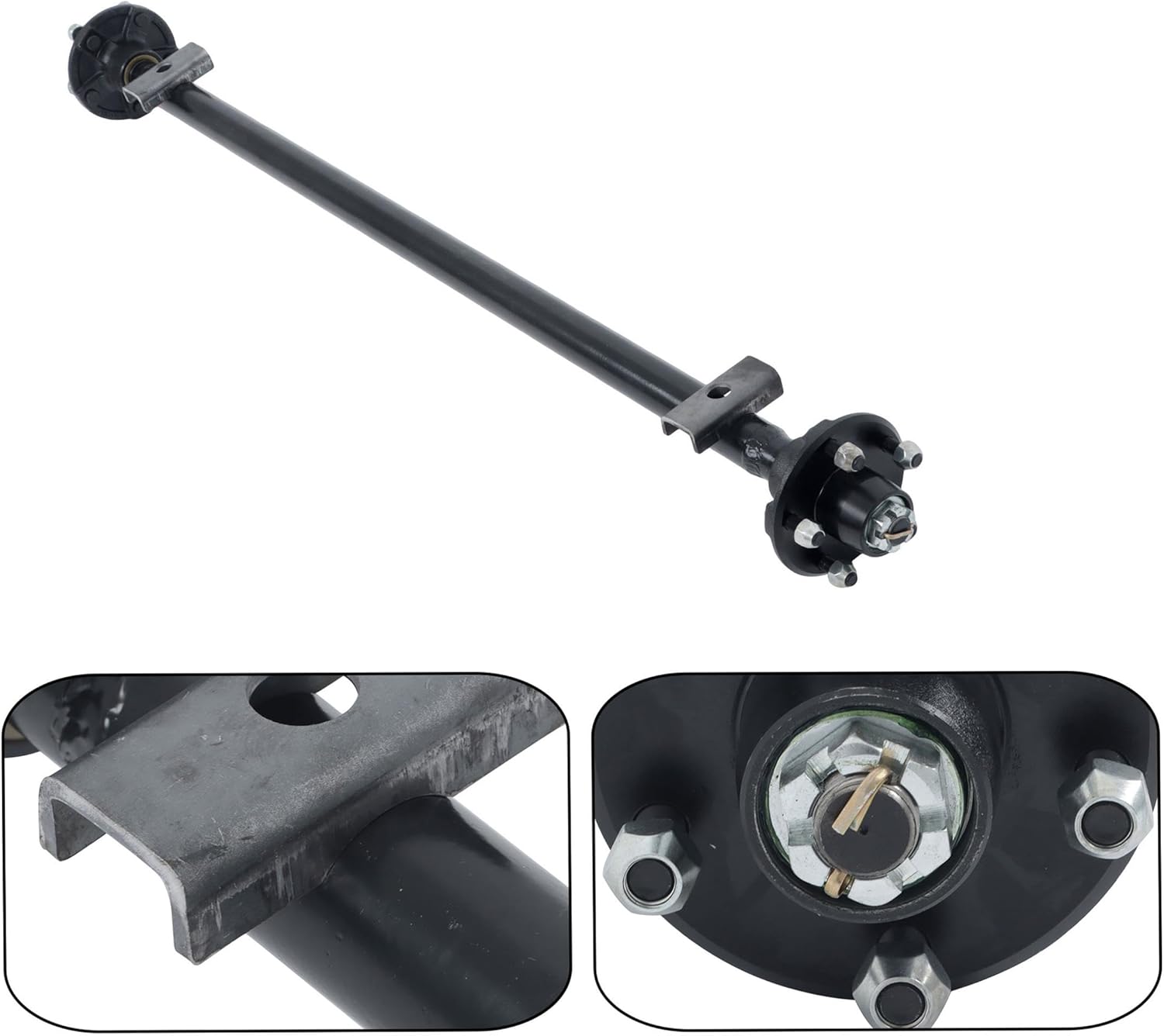 Trailer Axle 2000 lbs Axle Beam 5 Lug Trailer Axle 49 inch Hub Face 38 inch Spring Center