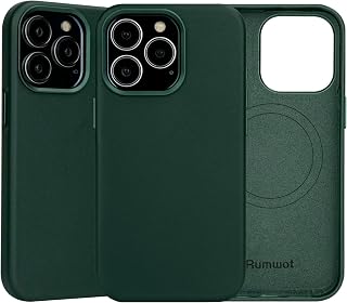 for iPhone 15 Pro Case Leather Compatible with MagSafe (Green)