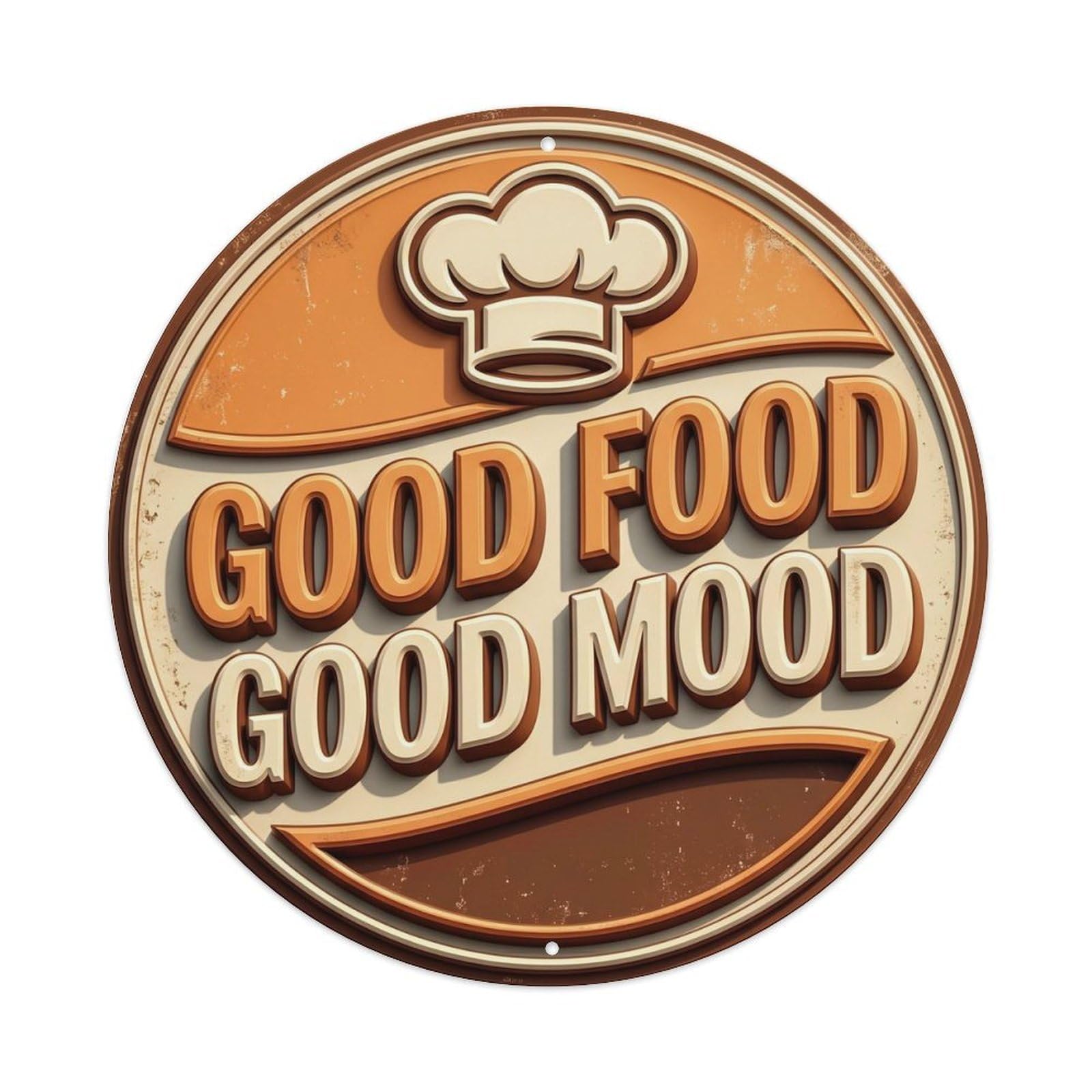 Good Food Good Mood Nostalgic Garage Accessory Slogans Metal Tin Sign