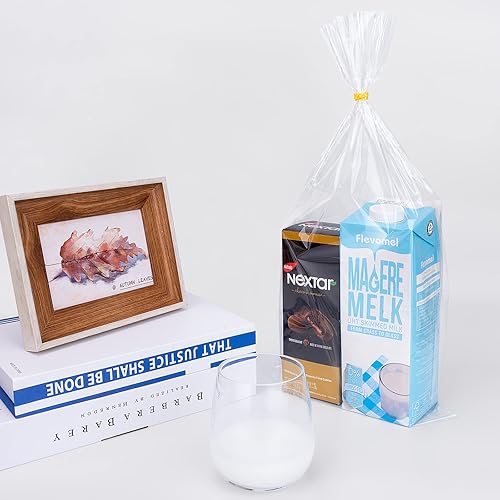 Miniatura 5 de Awpeye Bolsas de celofán de 9 x 20 pulgadas, paquete de 50 bolsas de regalo de celofán, bolsas transparentes anchas de celofán para tazas, botellas