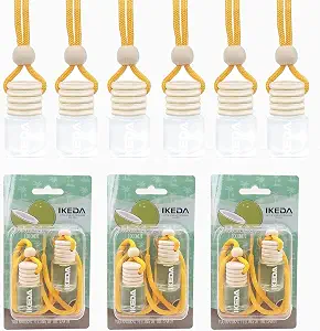 ikeda fragrance Automotive Air Freshener 4ml Car Scents | 45-Days Keep Fragrance | Auto Hanging Diffuser Bottles | Remove Odor Long Lasting Fresh Air for Women Deodorizer (6pcs Coconut)