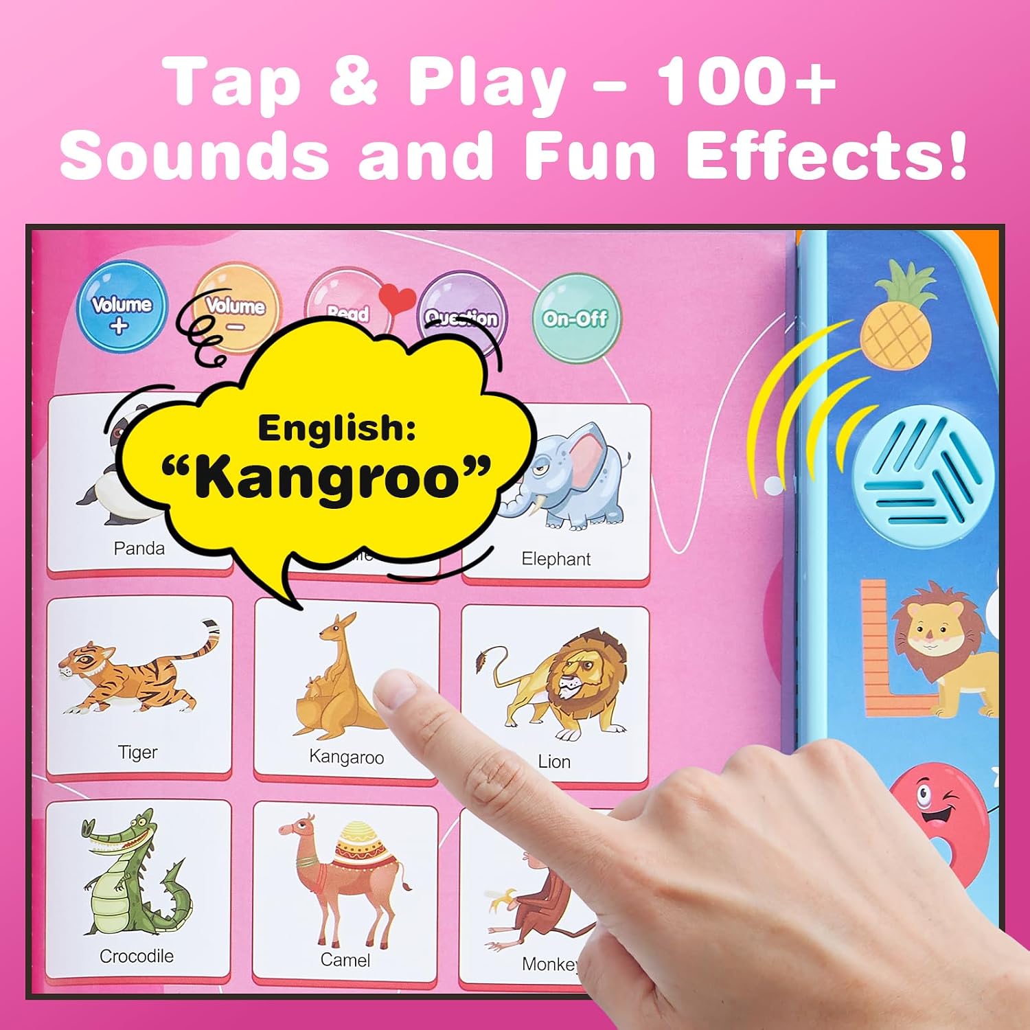 English Interactive Sound Books for Toddlers age 3+, Interactive Electronic Learning Book with Animals & First Words, Early Education Baby Toys, Busy Book & Kids Books, Learning Toys for 3+ Year Olds
