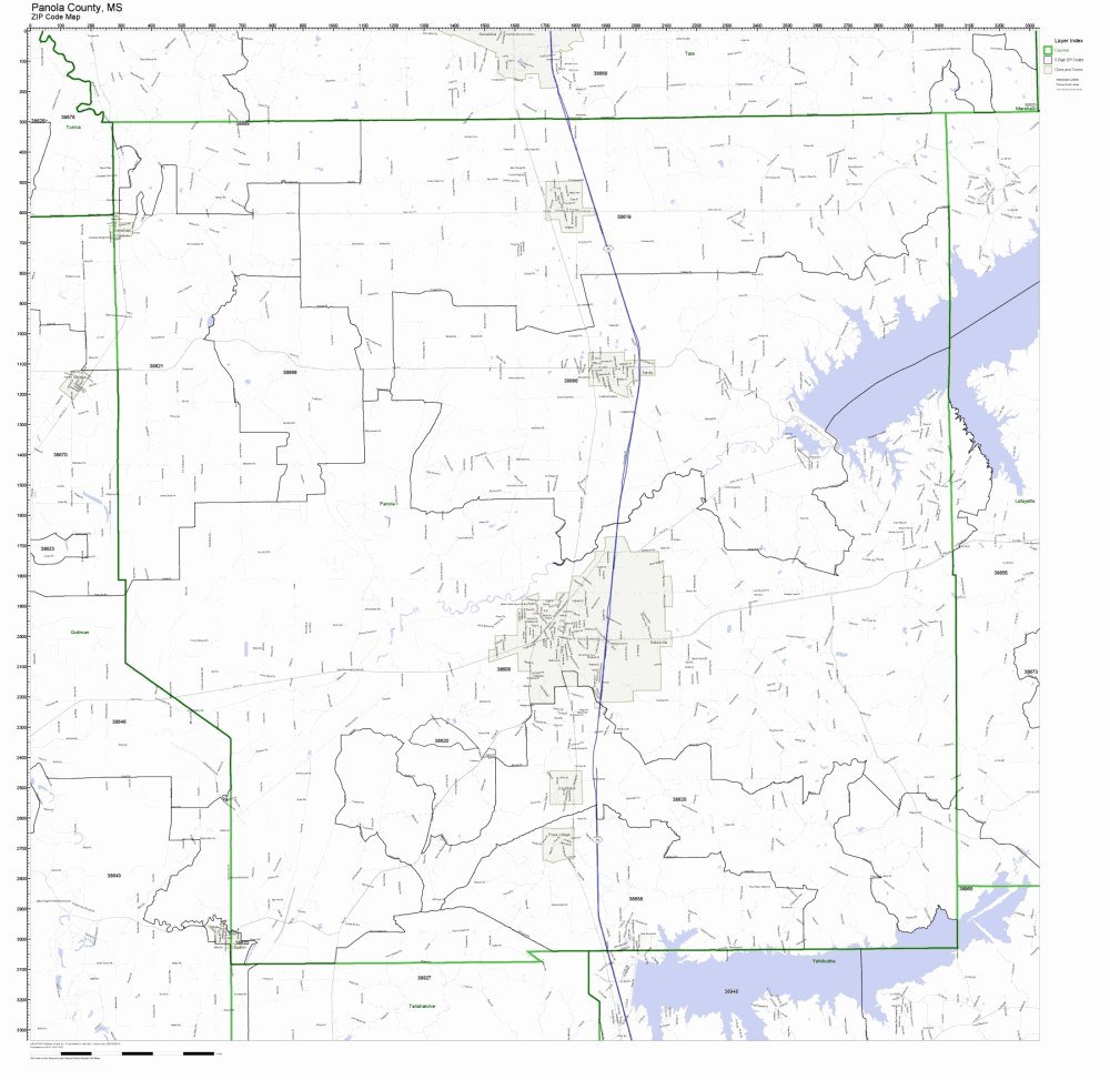 Panola County Mississippi Digital Zip Code Map vrogue.co