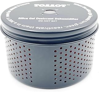 TOAAOT Gun Safe Dehumidifier 200g - Small Reusable Indicating Silica Gel Canister, Portable Moisture Absorber Prevents Corrosion for 27 Cubic Feet Gun Cabinets & Safes, Black