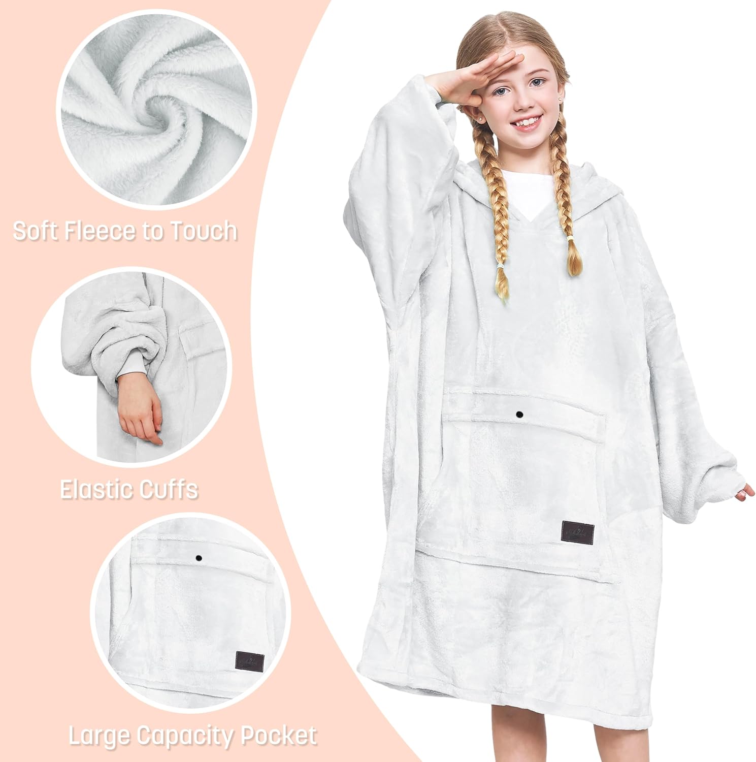 Catalonia Oversized Blanket Hoodie Sweatshirt for Kids & Kids Knit Hats