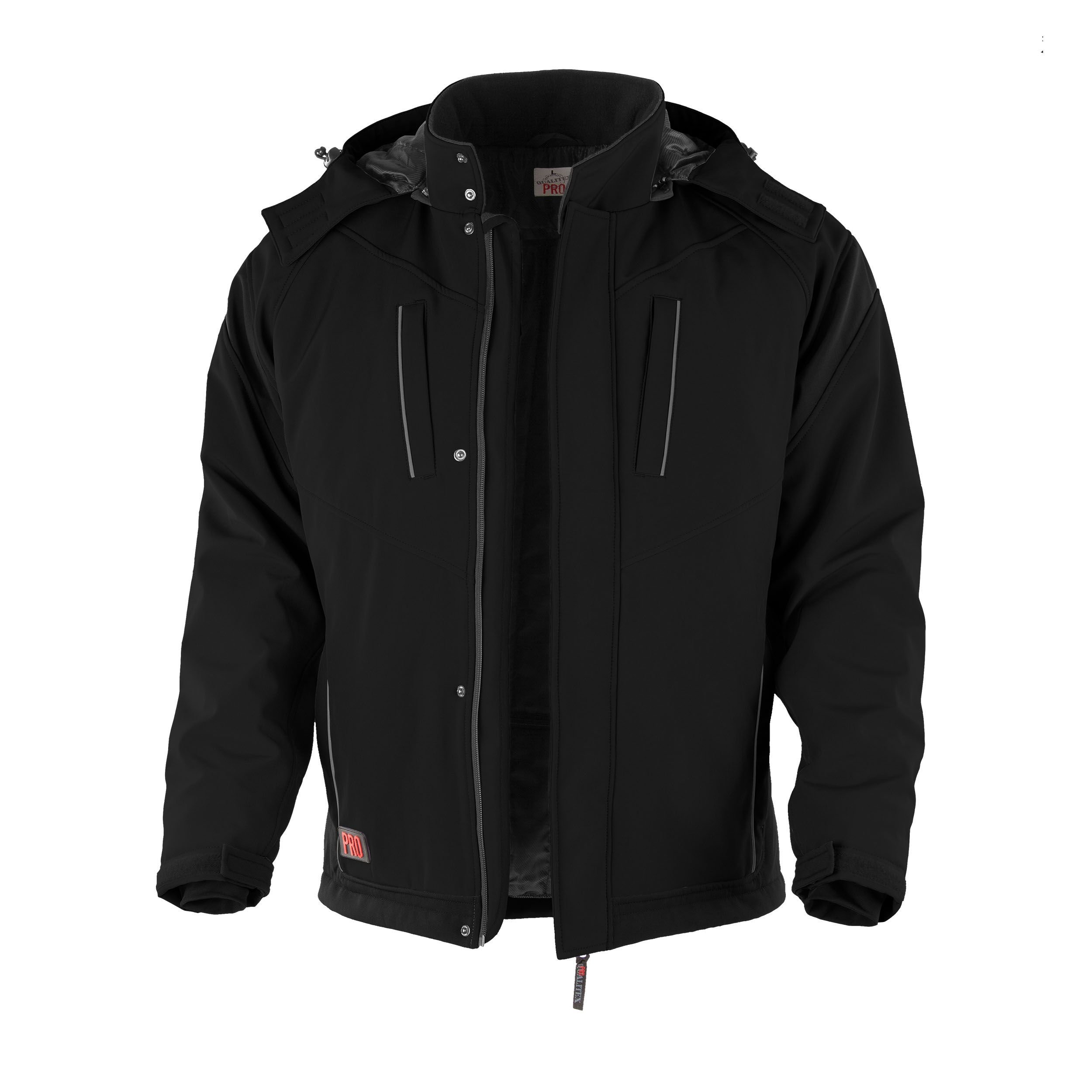 Qualitex - Kurtka softshell PRO - wysokiej jakości, 2-kolorowe kurtki na zimę, pasujące do kolekcji Pro. Liczne kieszenie i odpinany kaptur.
