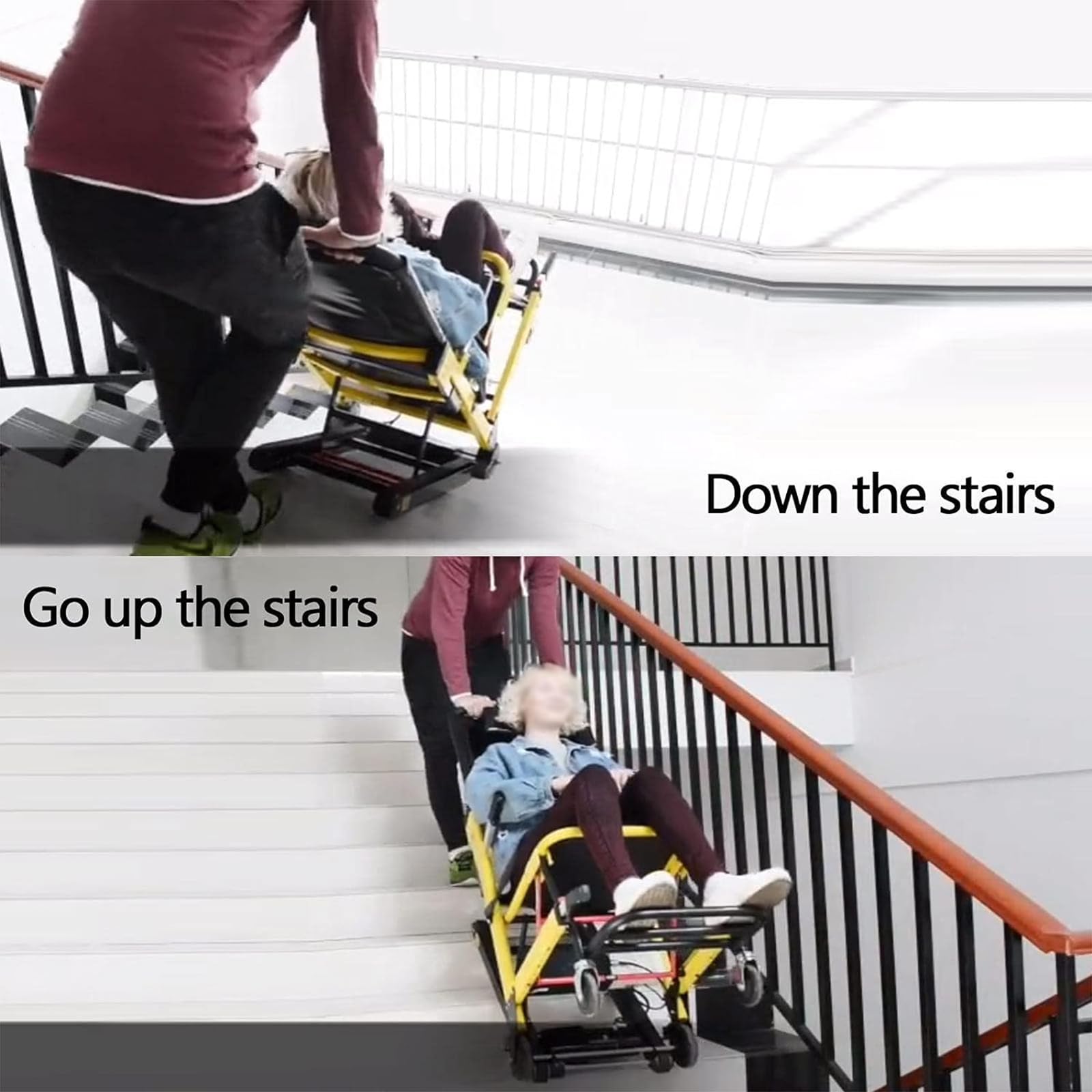 Montascale Elettrico Cingolato Pieghevole Saliscale Manuale su Sedia A Rotelle Carrello Montascale Elettrico per Anziani Disabili, può Salire E Scendere Le Scale