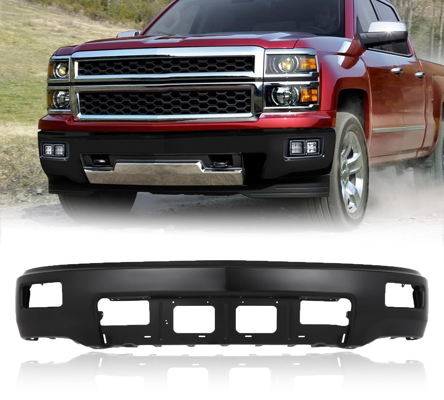 PENSUN Black Steel Bumper Cover
