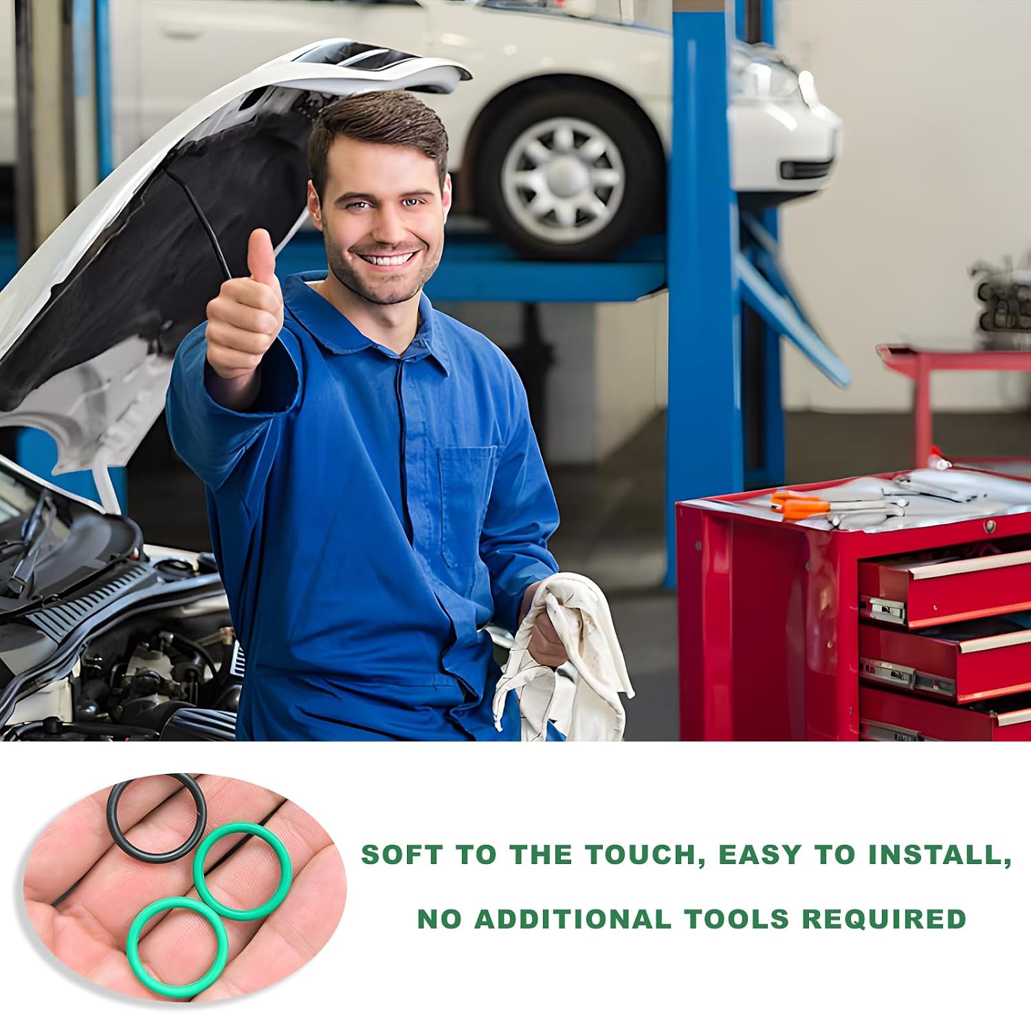 270 PCS Car AC O-Ring Kit, 18 Sizes Rubber Sealing Gasket Vehicle Compressor Fluorine O Rings, A/C O-Ring Assortment Kit for Plumbing Automotive Repair, Car Accessories