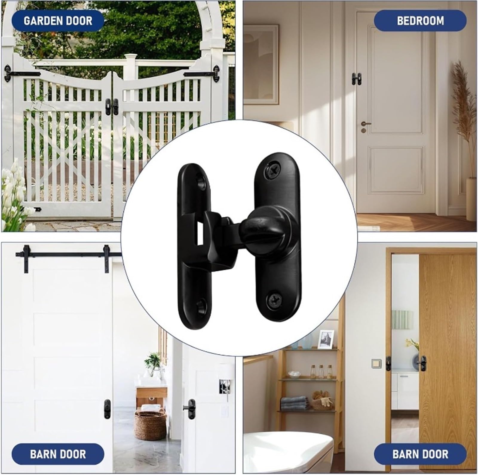 Chiusura della porta 90/180 Degree Flip Door Lock Slid Barn Bolts Home Security Sliding Doors Latch Small Gate(Mix color-3pcs)
