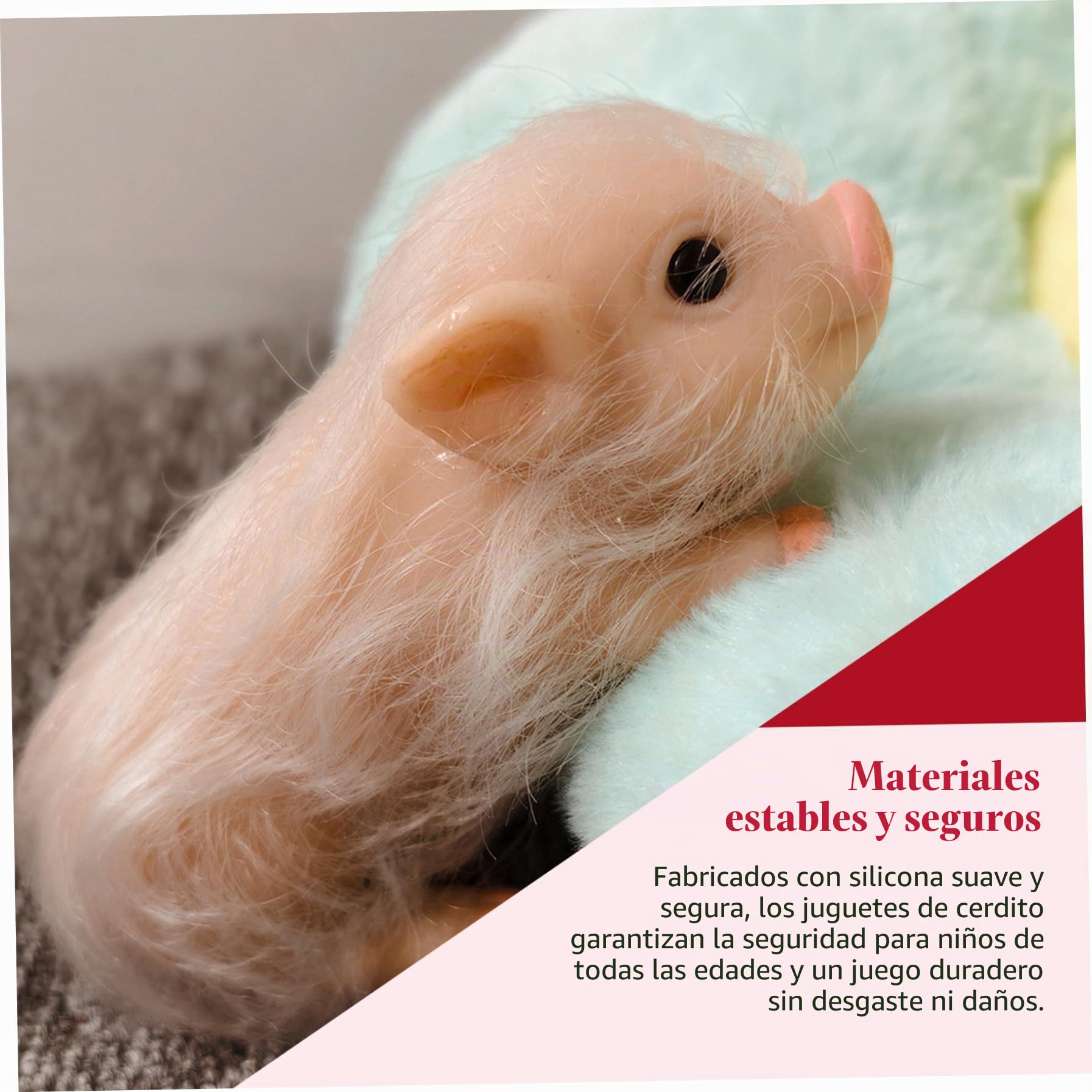 Juguete de Cerdo de Silicona de 5 Pulgadas, Lindo y Realista Juguete de Cerdito con Juego, Figura de Animal de Silicona Suave para niños, niños pequeños, niñas, Juguetes de Animales de Granja