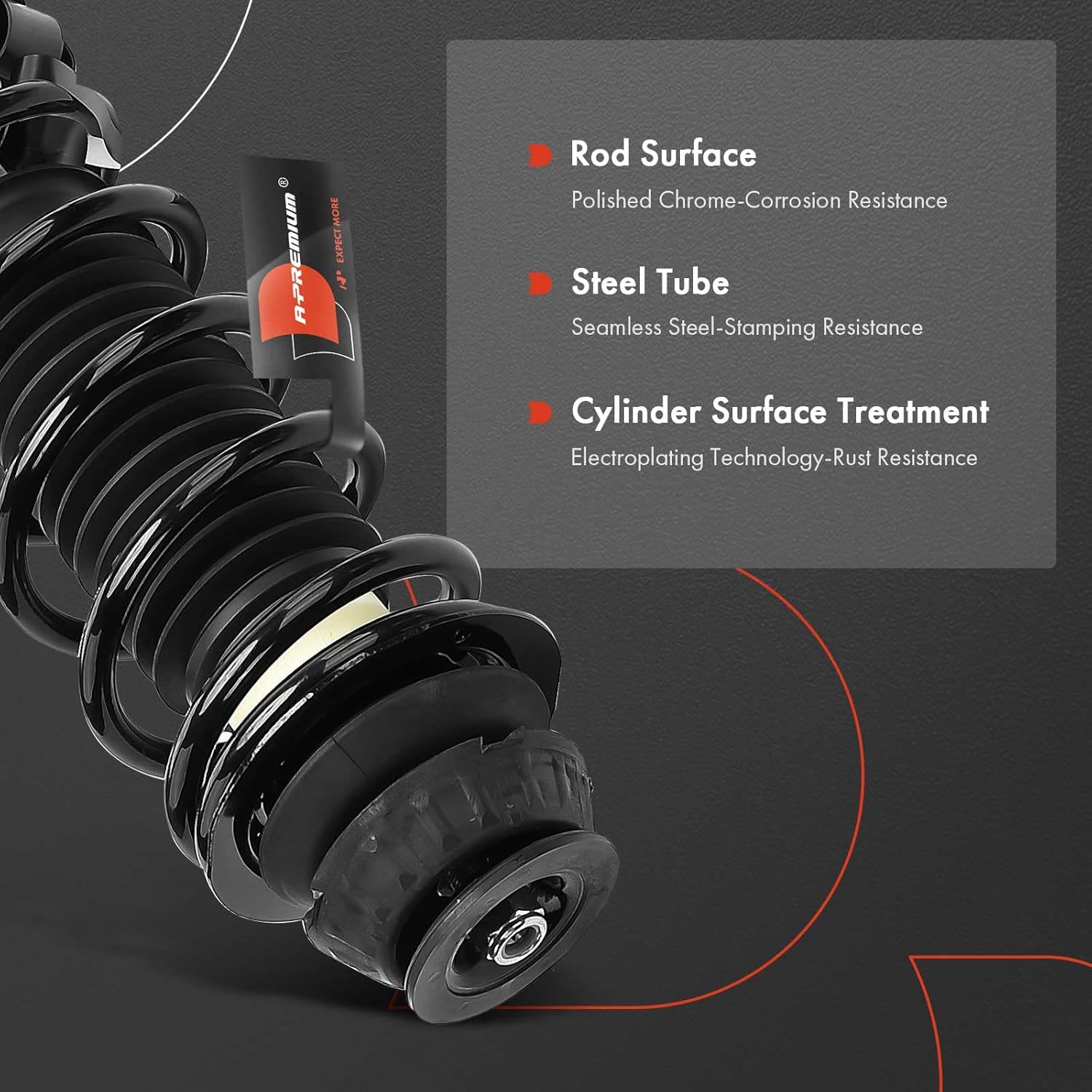 A-Premium Front Complete Struts Compatible with Nissan Kicks 2018/2020-2024 - 2x Replacement Suspension Shock Absorber with Coil Spring Assembly