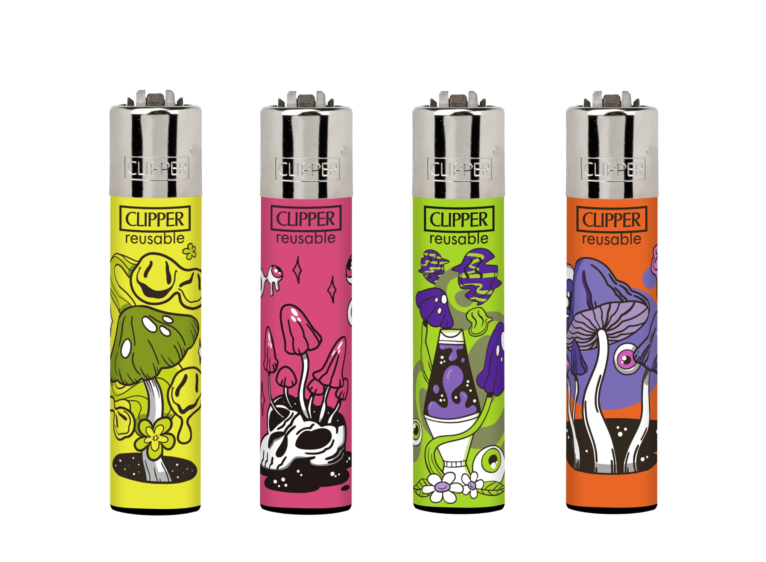 4 X CLIPPER LIGHTERS MELTING PSYCHO