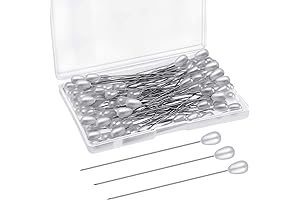 100Pcs Tear Drop Pearl Head Corsage Bouquet Pins (White)