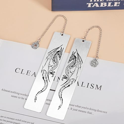 Miniatura 2 de 2 marcapáginas de dragón de regalo para hombres o niños, marcadores geniales para adultos y niños, regalos de fantasía para hombres (dragón)