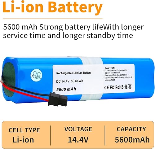 Miniatura 5 de Reemplazo de batería de vacío PA61 de 5600 mAh compatible con Eufy RoboVac X8 T226X Serie híbrida blanca Robot Aspiradora 14.4V14.8V