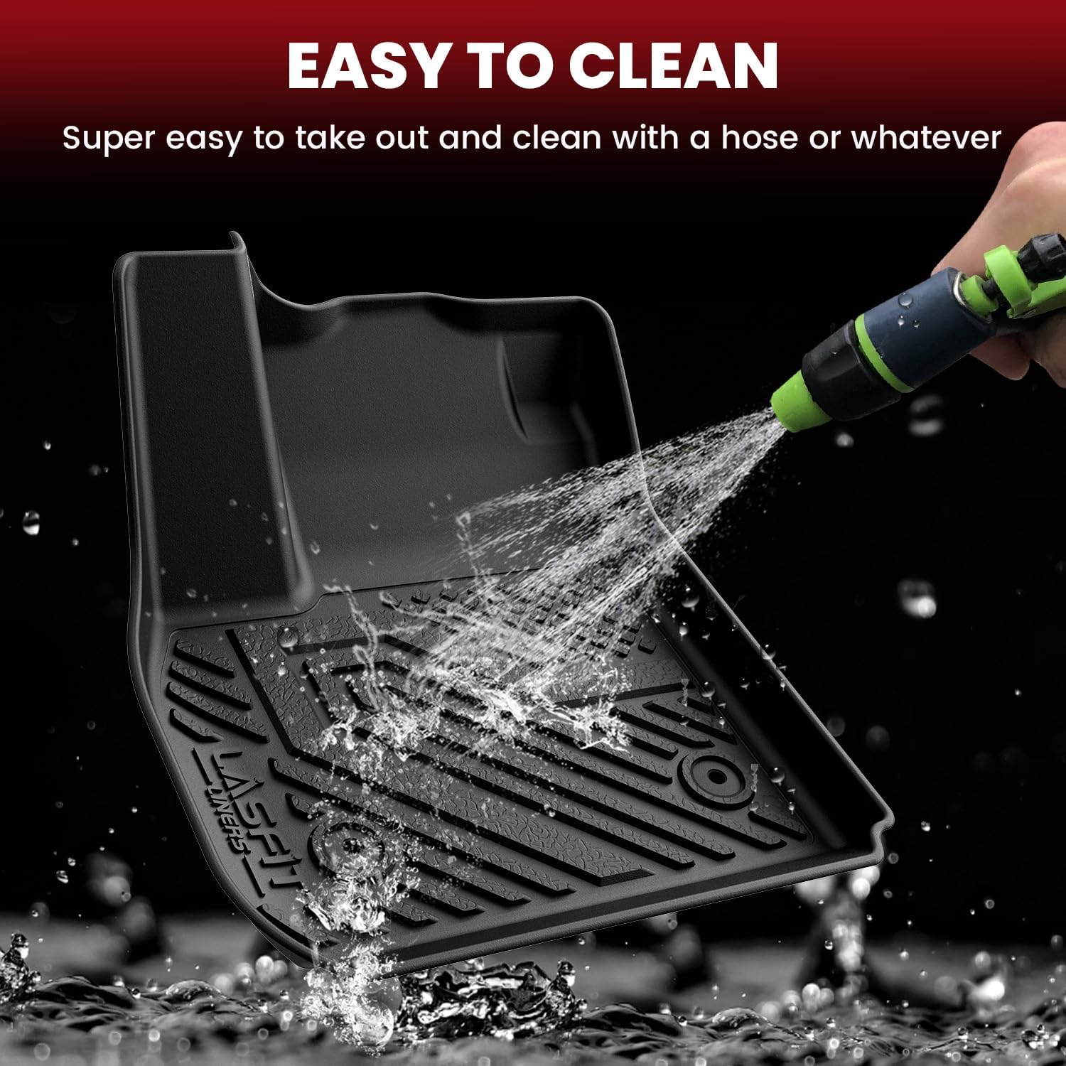 LASFIT Floor Mats for Buick Envision 2021-2026, TPE All Weather Protection Custom Fit 1st & 2nd Row Floor Liners and Trunk Mats Rubber Car Liners for Buick Envision Accessories, Black, Easy to Clean - Image 6