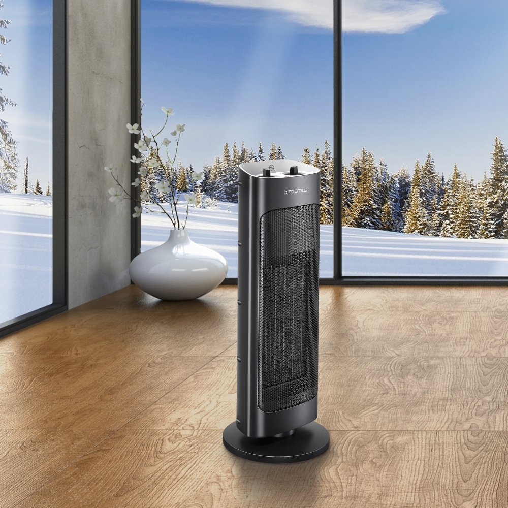 TROTEC Termoventilatore in ceramica TFC 20 E con 2 livelli di riscaldamento (1.000 W/2.000 W), oscillazione a 80°