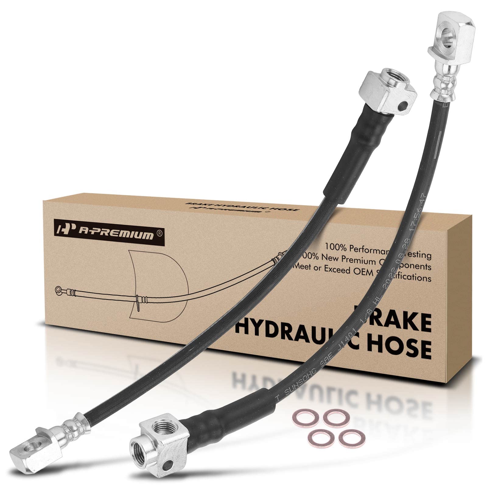 A-Premium Rear Brake Hydraulic Hose Compatible with Chevy, Buick, GMC, Isuzu, Oldsmobile and Saab Models - SSR, Trailblazer EXT, Rainier, Envoy, Envoy