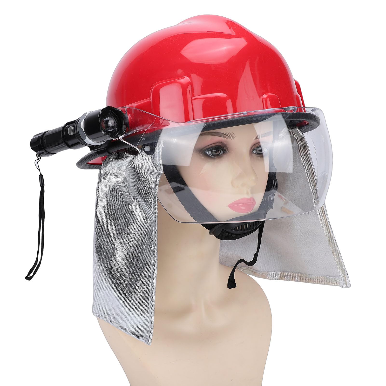 Decumeby Casco di Salvataggio di Emergenza Protezione per la Testa Resistente Agli Urti e Al Calore per Vigile del Fuoco in Rosso