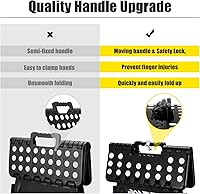 Vista 4 de Delxo Taburete plegable de 17.5 pulgadas, taburete plegable para adultos con bloqueo de seguridad, taburete plegable portátil de plástico, taburetes