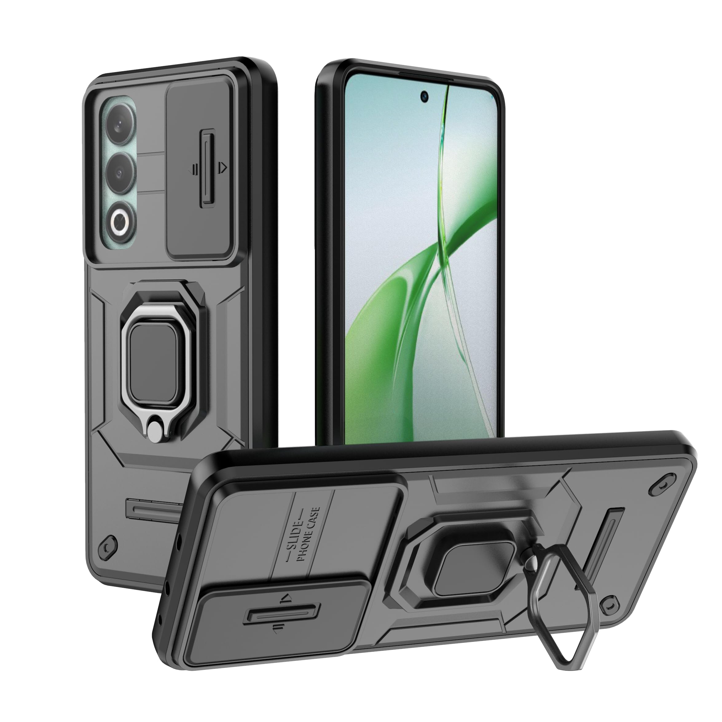 SHINESTAR Tough Armor OnePlus Nord CE 4 (5G) Bumper Back Case Cover | Ring Holder & Sliding Camera Shield Cover | 360 Degree Protection Back Case Cover for OnePlus Nord CE 4 (5G) (Black) (B0D9SRTB1Q) Amazon Price History, Amazon Price Tracker