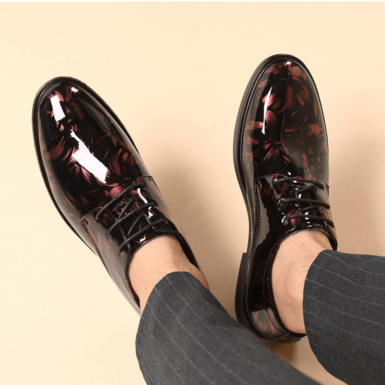 Scarpe Eleganti da Uomo Scarpe Oxford Stringate in Pelle PU | basse antiscivolo Classiche Casual A Punta Festa Cerimonia Matrimonio