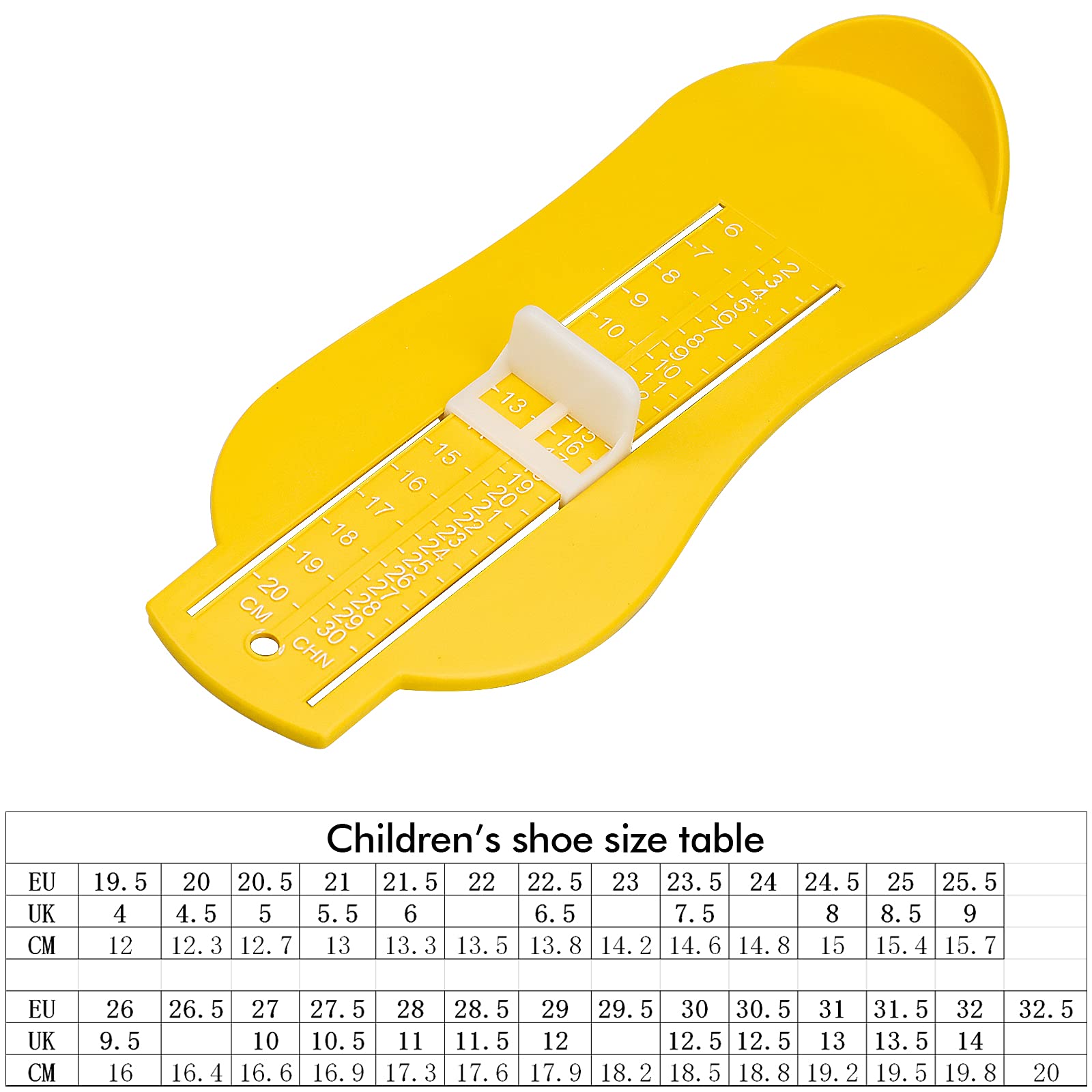 Winfred Lot de 2 Pédimètre - Enfants (2 à 30) - Adultes (17 à 47) - Mesure Pied Dispositif de Mesure pour Déterminer la Pointure