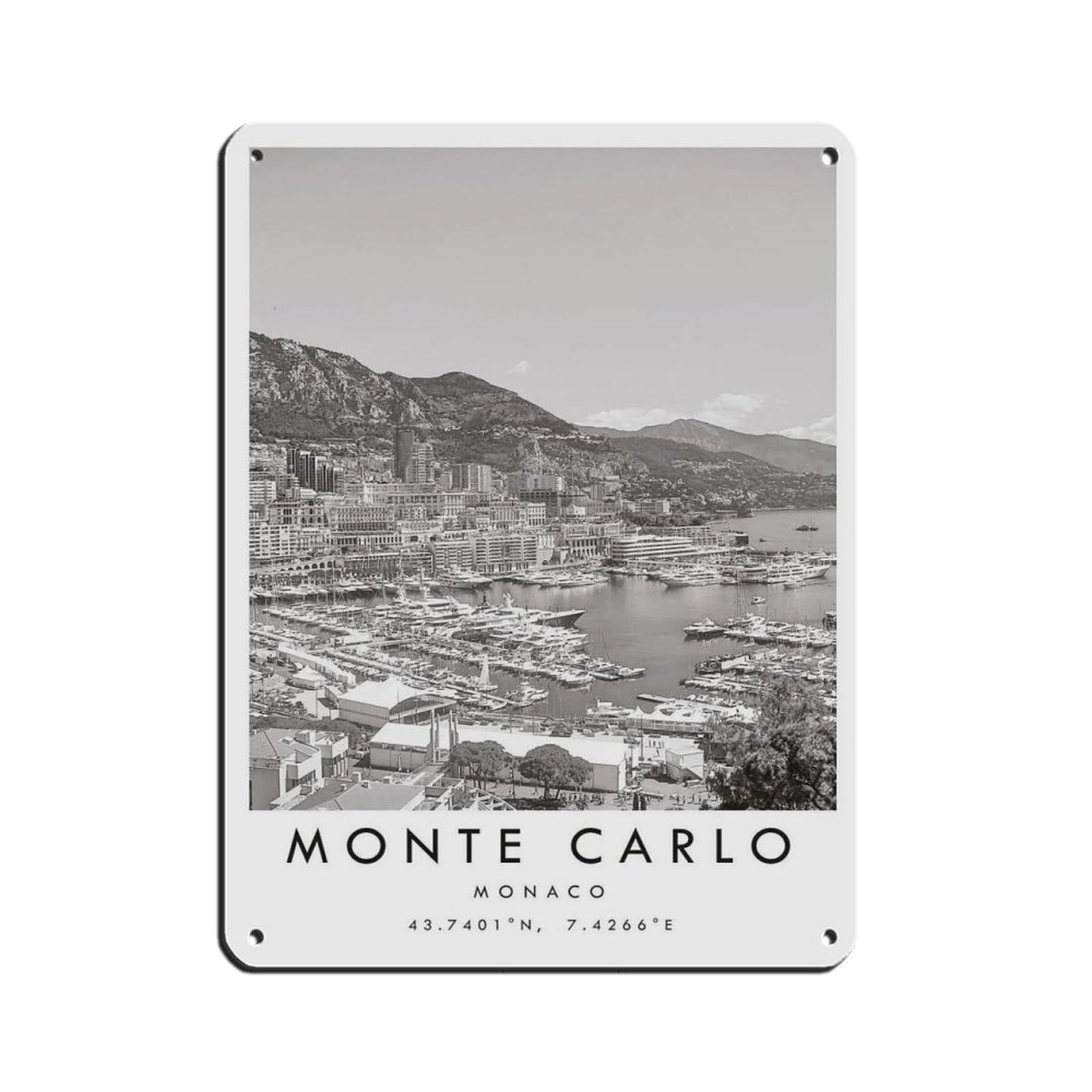 Monte Carlo Travel (22) Tin Sign Vintage Metal Pub Club Cafe Bar Home Wall Art Decoration Poster Retro 12x16inch(30x40cm)