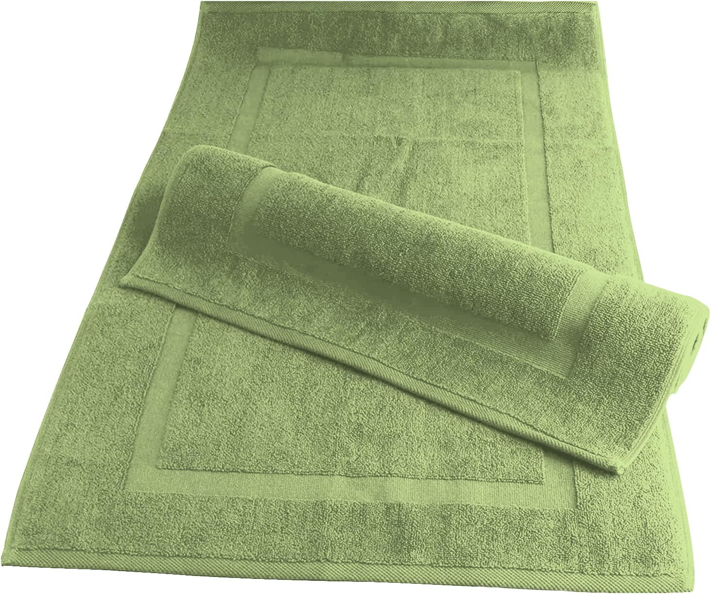 Canadian Linen Economy Green 100 Cotton 2 Pack Bath Mats for Bathroom