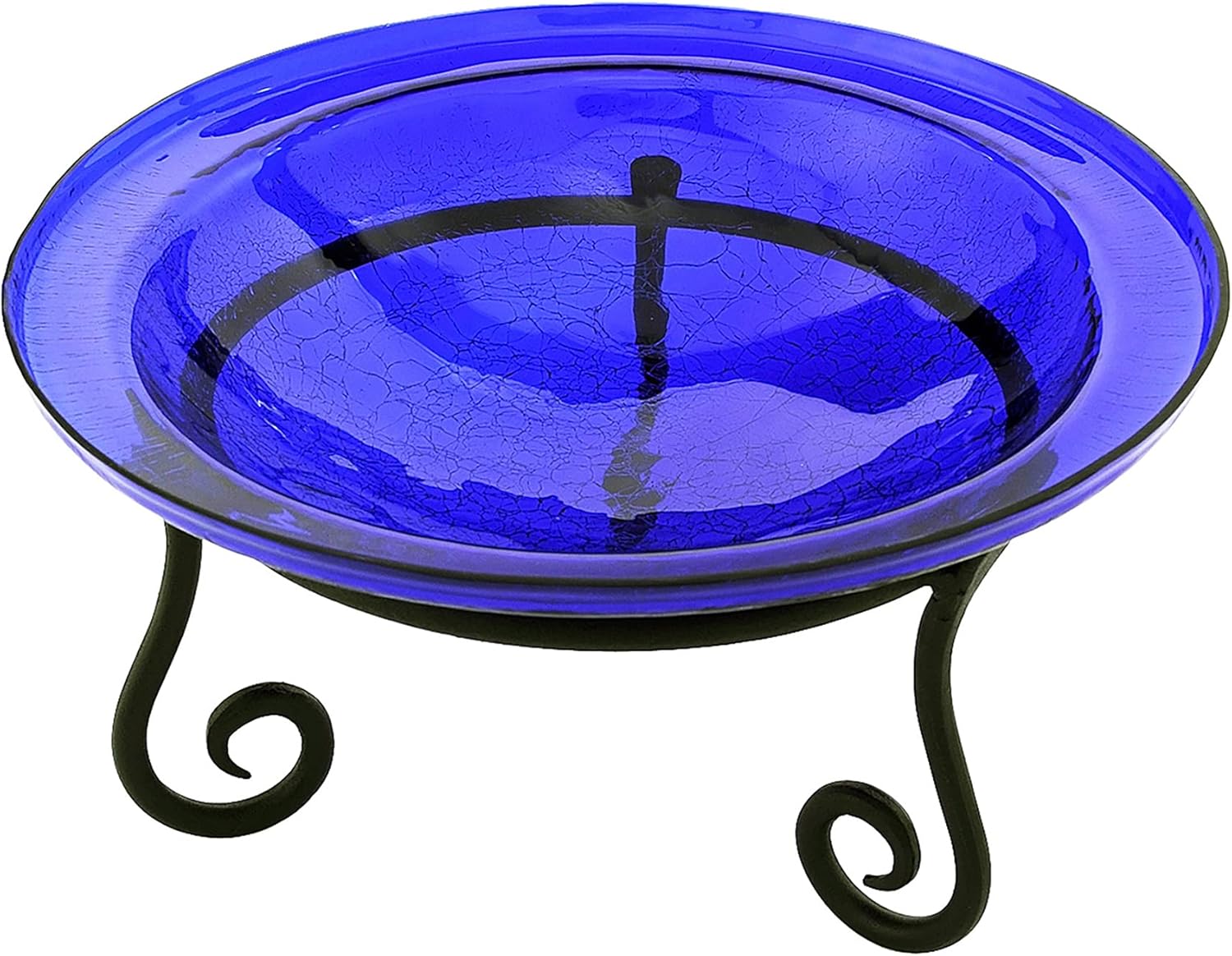 Achla Designs 201-7020 12 Inch Cobalt Blue Crackle Short Stand Birdbath