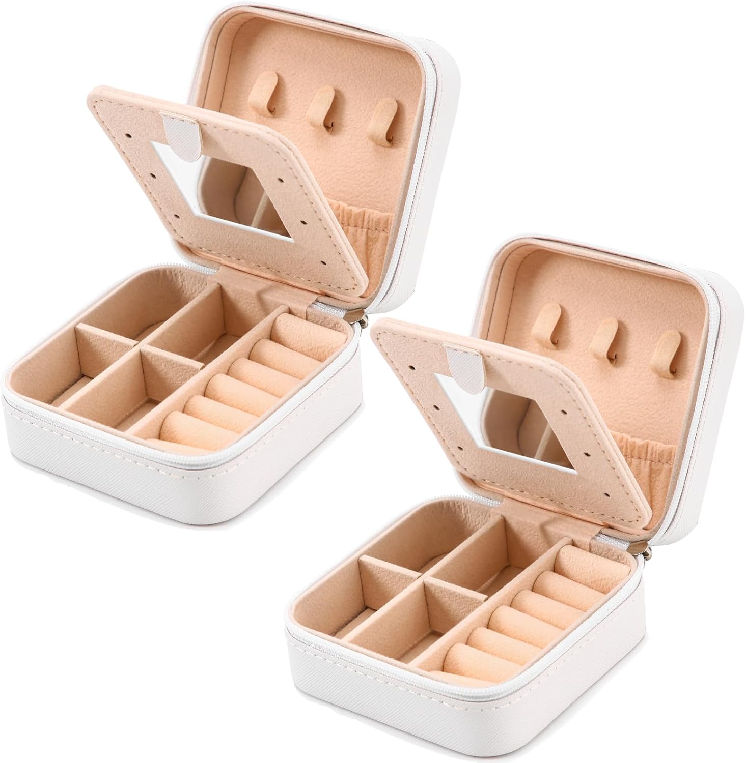 Neveika ジュエリーボックス ミラー付き 小さなジュエリーオーガナイザーボックス 女性用トラベルジュエリーケース 女性用ギフト