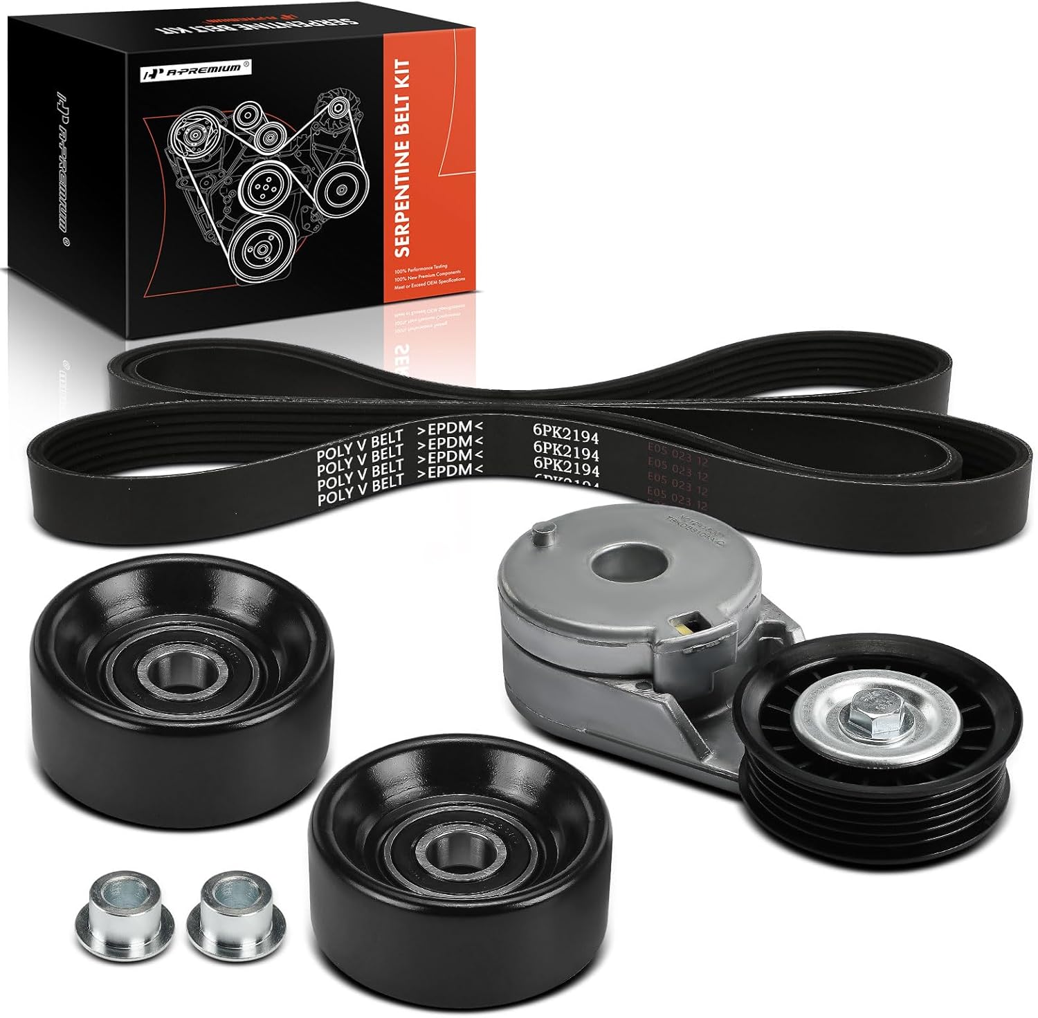 A-Premium Engine Serpentine Belt Drive Kit with Tensioner & Idler Pulley Compatible with Chevrolet Malibu, Venture & Buick Rendezvous & Oldsmobile Alero, Silhouette & Pontiac Aztek - V6 3.1L 3.4L