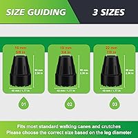 Vista 3 de supregear Puntas de caña de 34 pulgadas, paquete de 2 puntas de repuesto de goma resistente para bastones, muletas, bastones, puntas antideslizantes