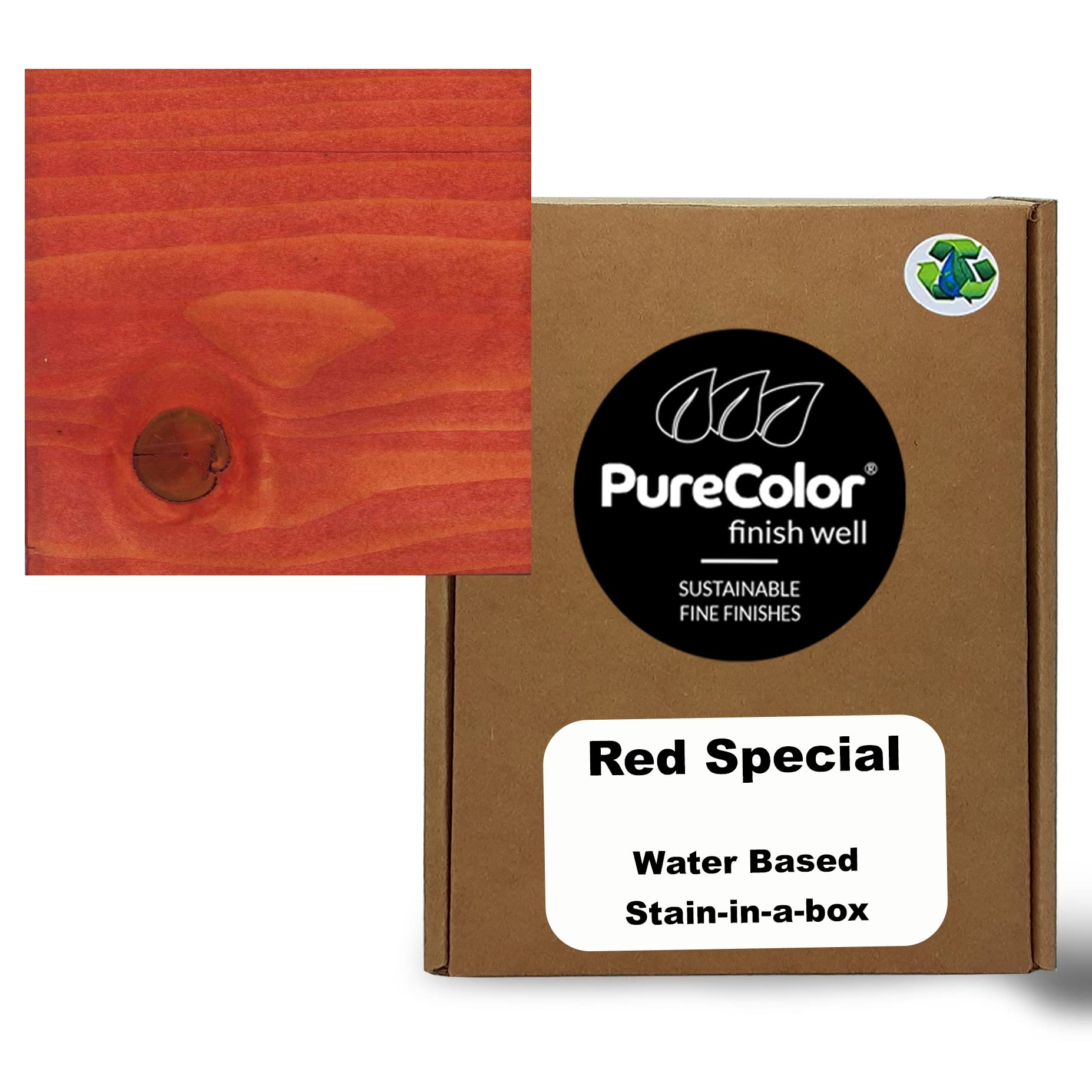 Wood Stain and Finishes - Eco-Friendly, Vivid Colors, Deep Pigment, Ready to Use, Water-Based, Low VOC, No Odor, & Easy Clean-Up. Quart, Red Special