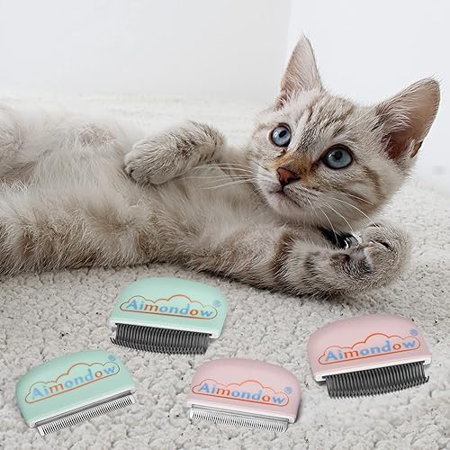 Miniatura 6 de Peine para gatos, cepillo para pelar y arreglar, depilación masajeadora, peine de concha para gatos, perros, cachorros, conejos, conejos, fácil de