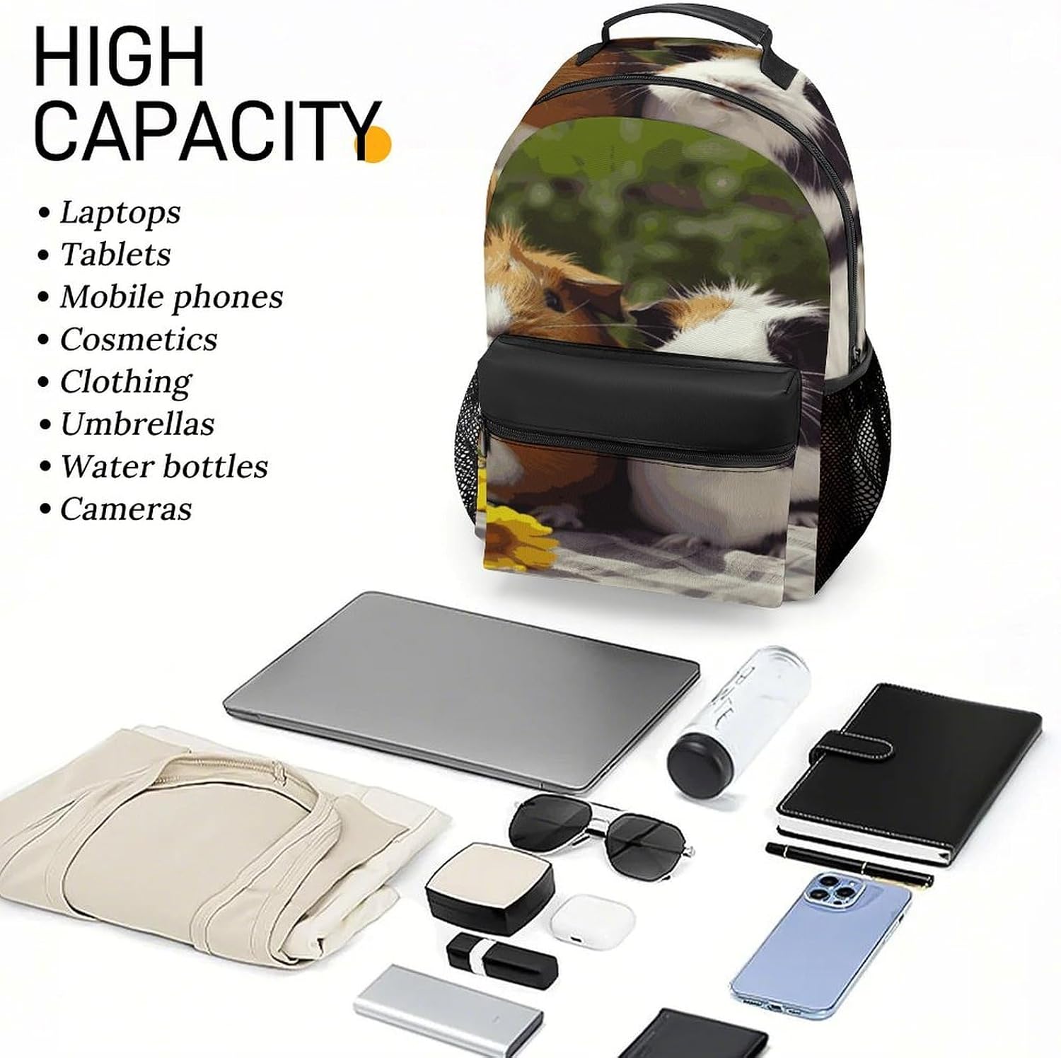 Guinea Pigs Funny Laptop Backpack for Men Women 16 Inch image 4