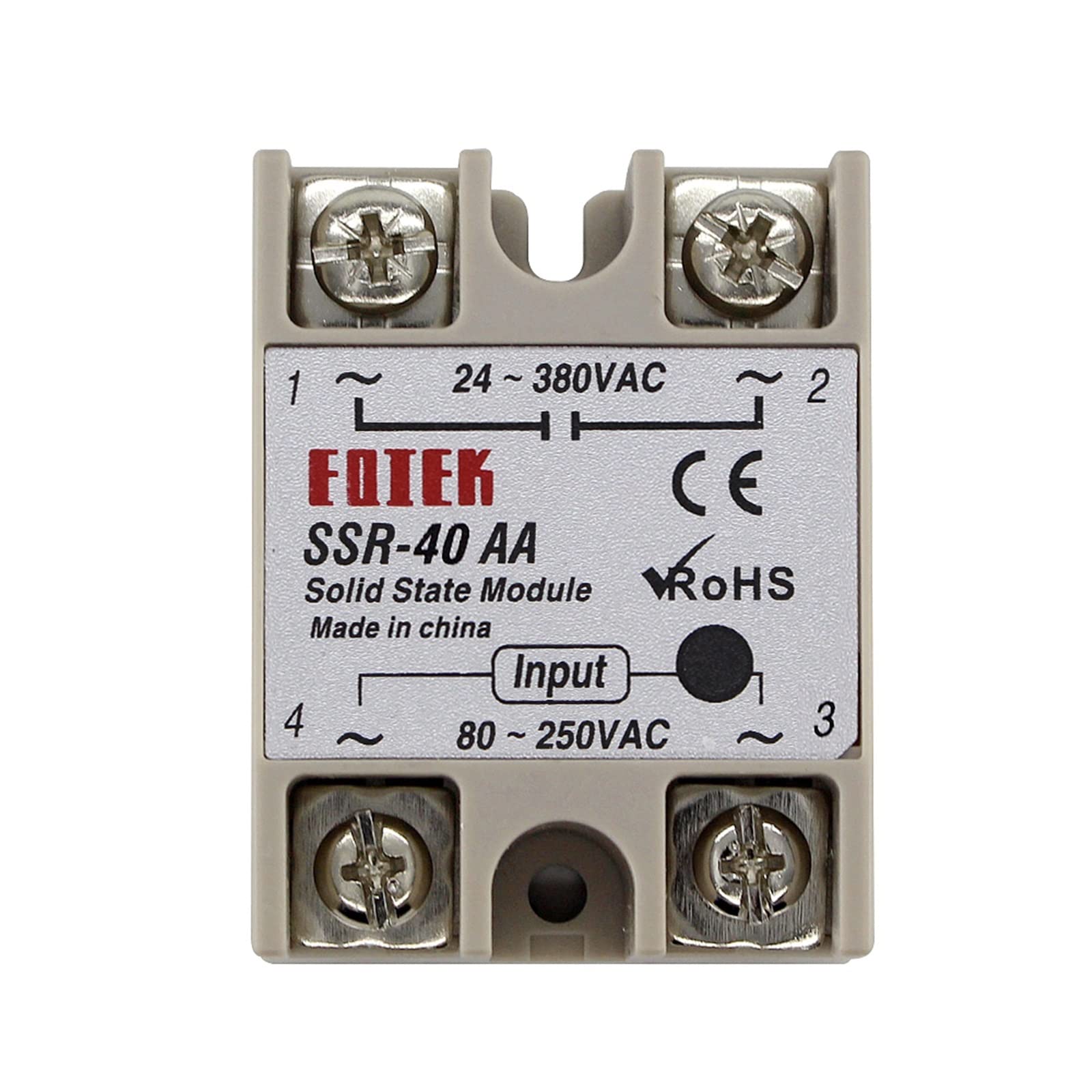 Parti di ricambio SSR-10AA SSR-25AA SSR-40AA Modulo relè a stato solido 10A 25A 40A Ingresso 80-250 V CA Uscita 24-380 V CA (Size : SSR-40AA)
