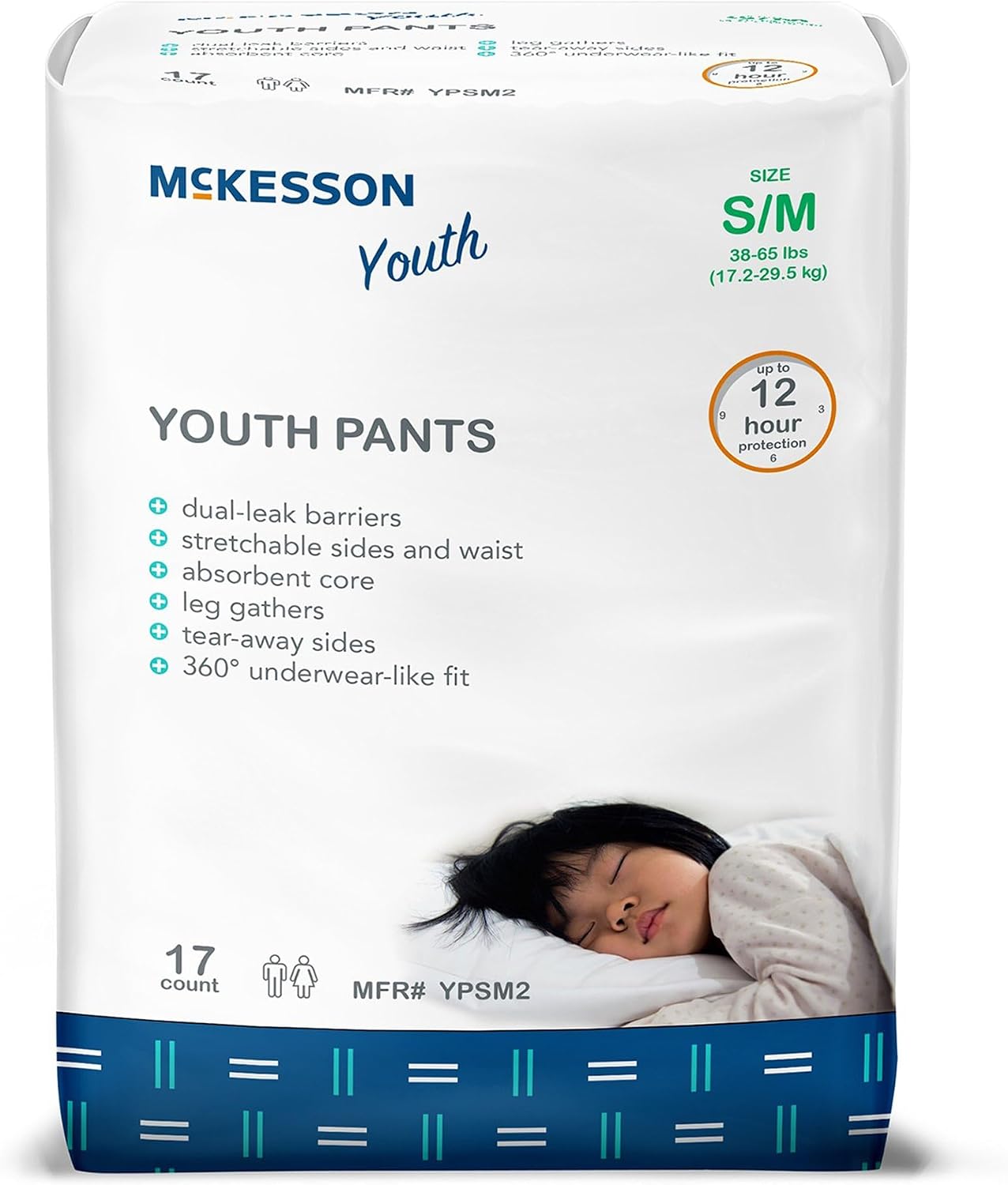 McKesson Youth Training Pants [56 Count], Overnight Pull Up Diapers for Boys & Girls, L/XL 60-125 lbs, Up to 12-Hour Leak Protection, Disposable Training Underwear with Tear-Away Sides, Kid Design