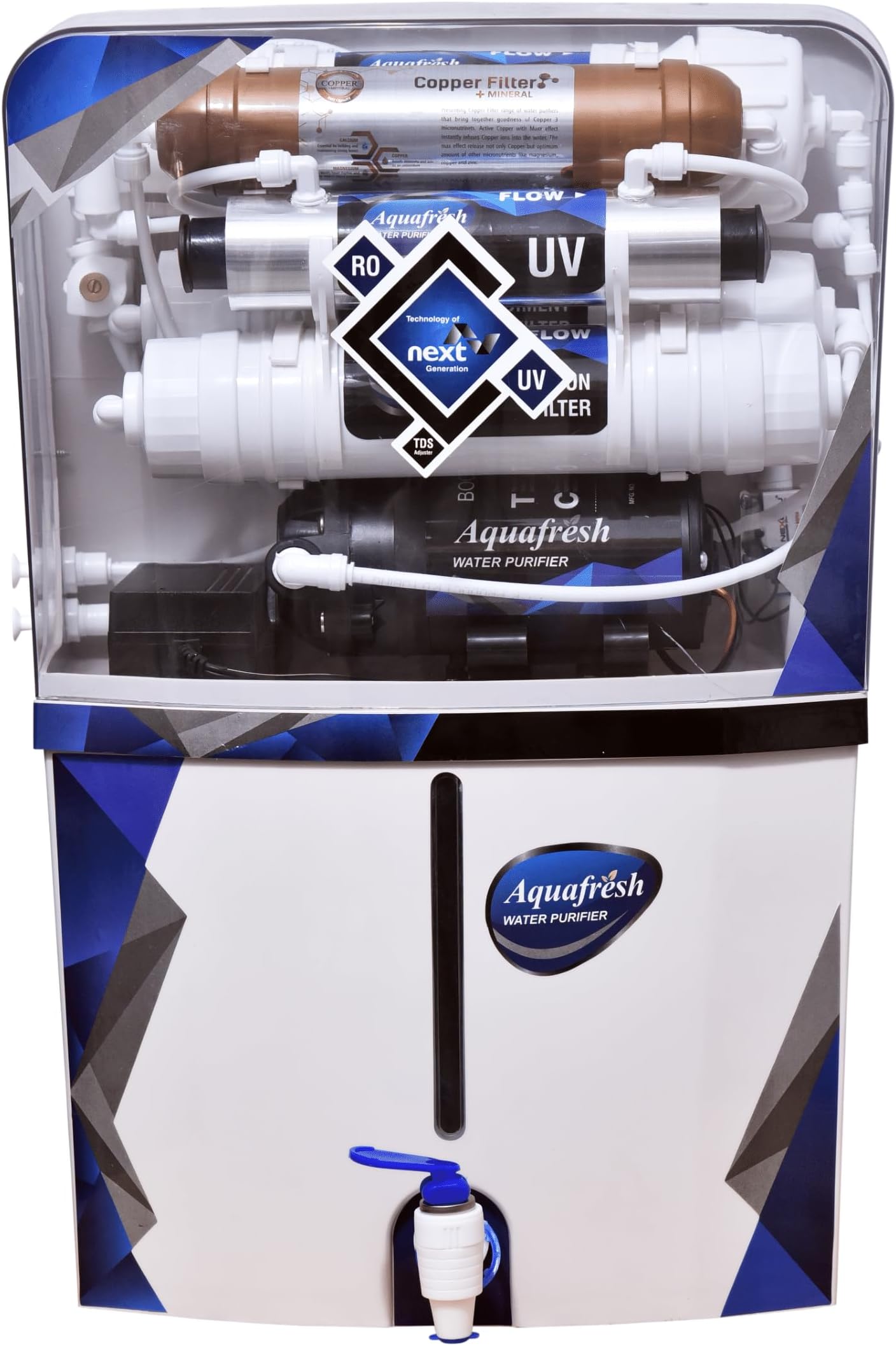 Aqua Fresh RO Water Purifier By Mclord | RO+UV+Copper with Zinc+Mtds With Taste Controller | Suitable With All Type Water For Home And Office (AF S ALK & CU)