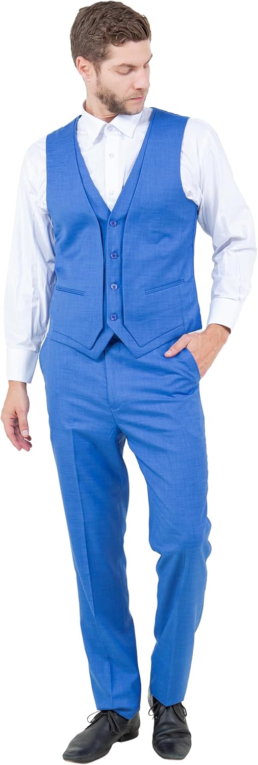 STACY ADAMS Men’s Sleek 3-Piece Suit – Slim Fit Tailored Jacket, Vest, and Slim-Fit Trousers - Image 4