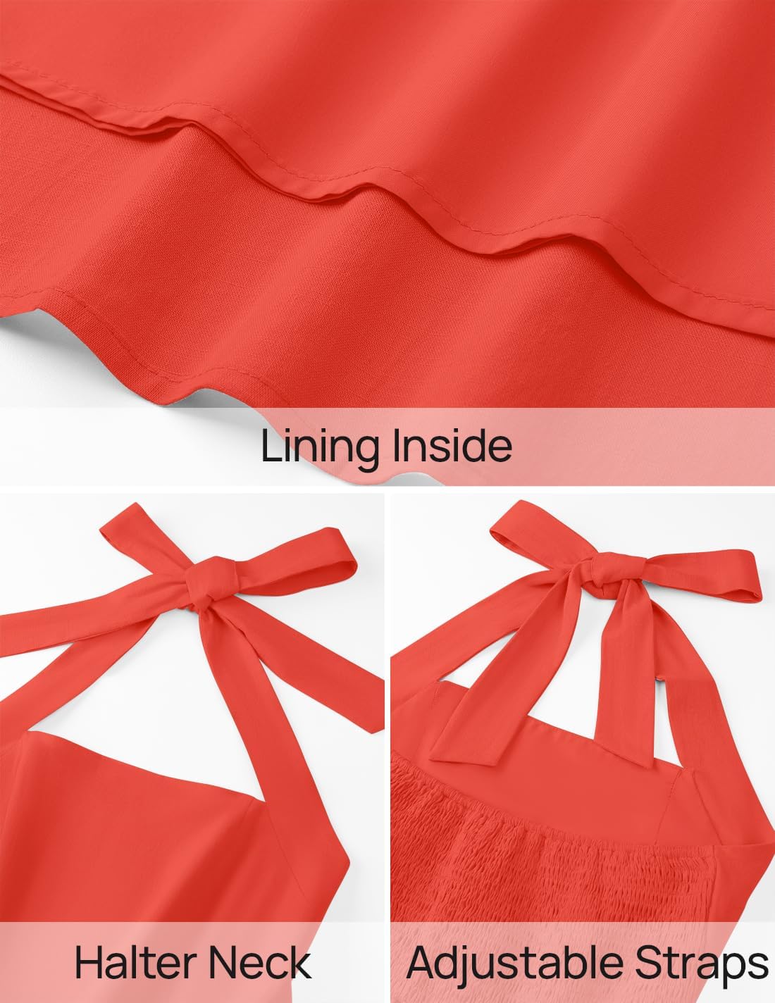 ZESICA Women's Summer Sleeveless Halter Midi Dress 2026 Off Shoulder High Waist Flowy Beach Wedding Guest Long Dresses - Image 7