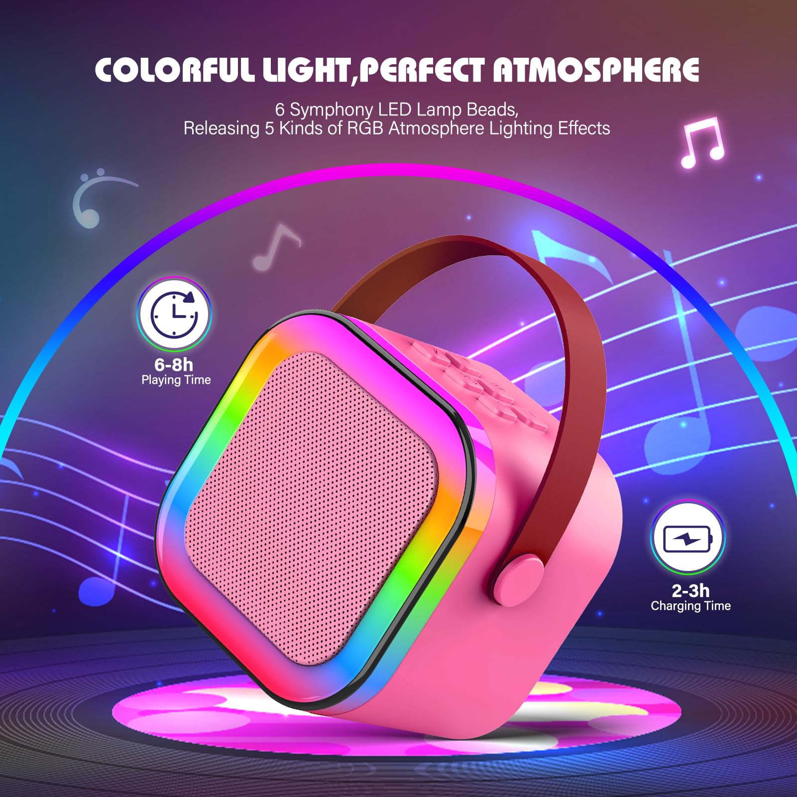Dislocati Karaoke con Microfono, Microfono Karaoke Regalo Bambina 3-12 Anni Microfono Bambini Giochi Bambina 3-12 Anni Karaoke per Bambini Giocattoli Bambina 4-12 Anni