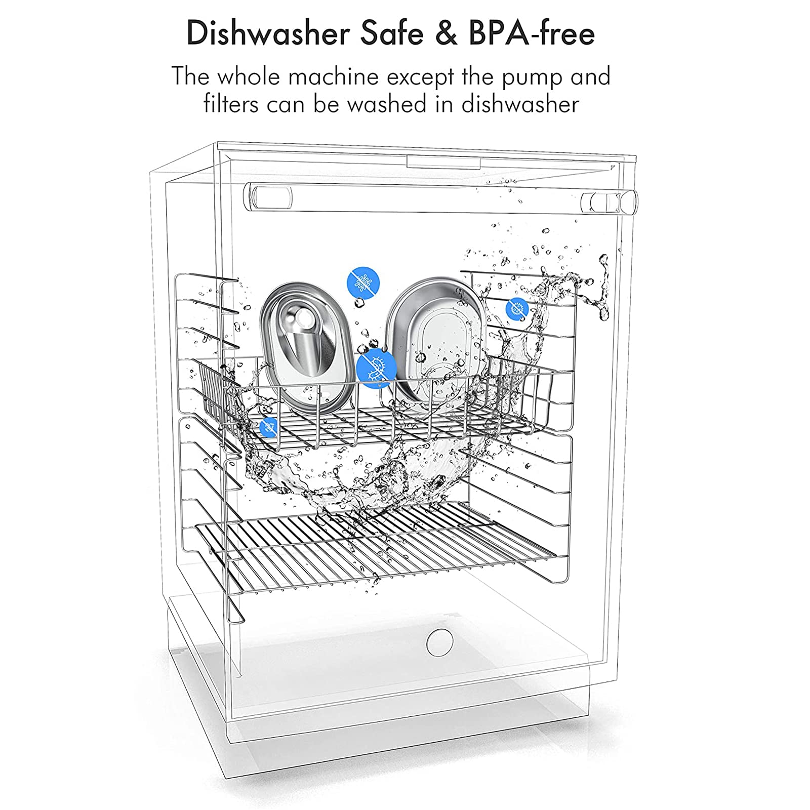 Fuente De Agua para Gatos De Acero Inoxidable, Fuente para Mascotas De 2 L, Fuentes De Agua Automáticas Ultra Silenciosas para Gatos con 3 Filtros De Repuesto