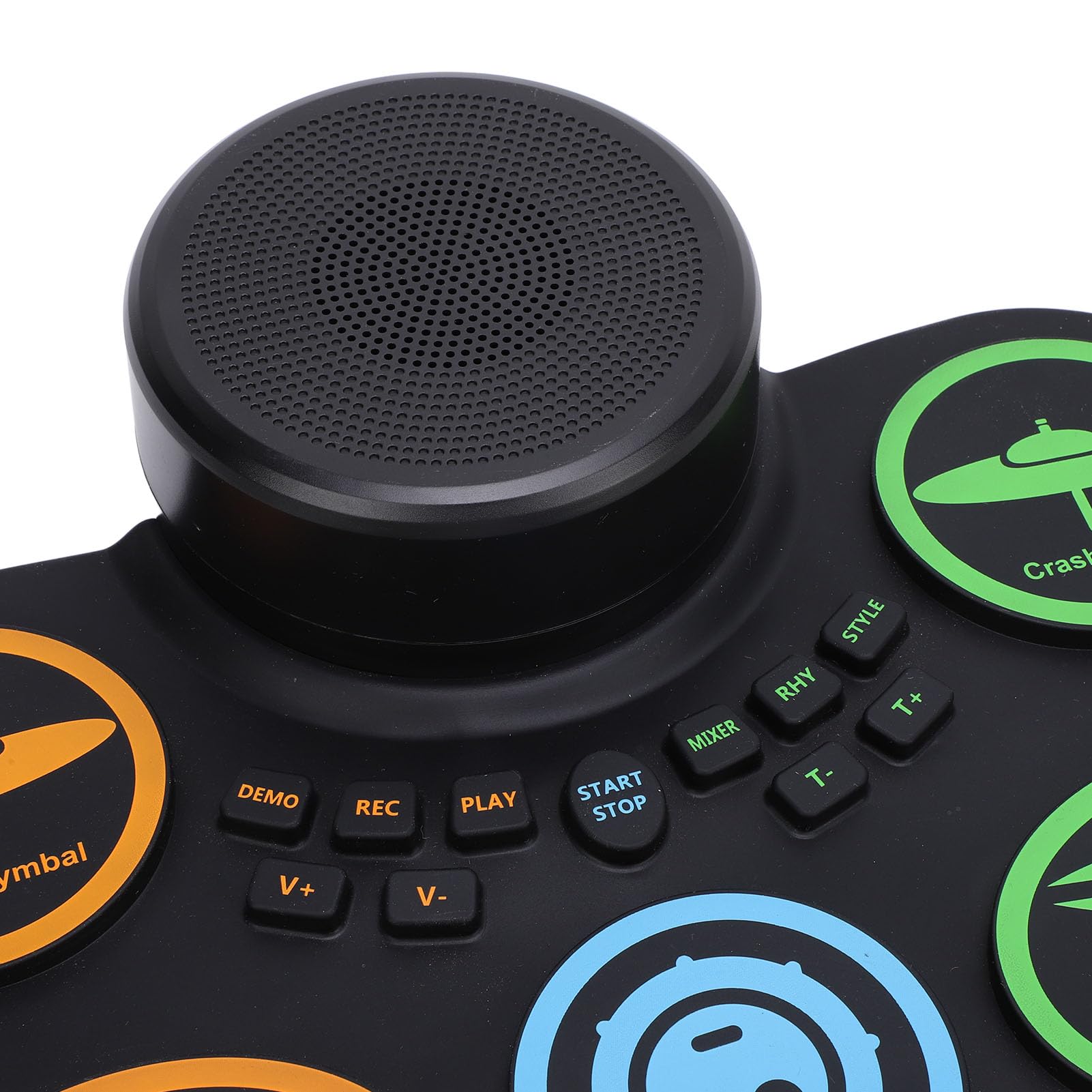 Bewinner Batería Electrónica, Almohadilla de Práctica Enrollable de 9 Pads con Conector para Auriculares y 2 Altavoces, Batería Digital MIDI Portátil con Pedal de Bajo/Hi-Hat, 7 Sonidos 10 Ritmos,