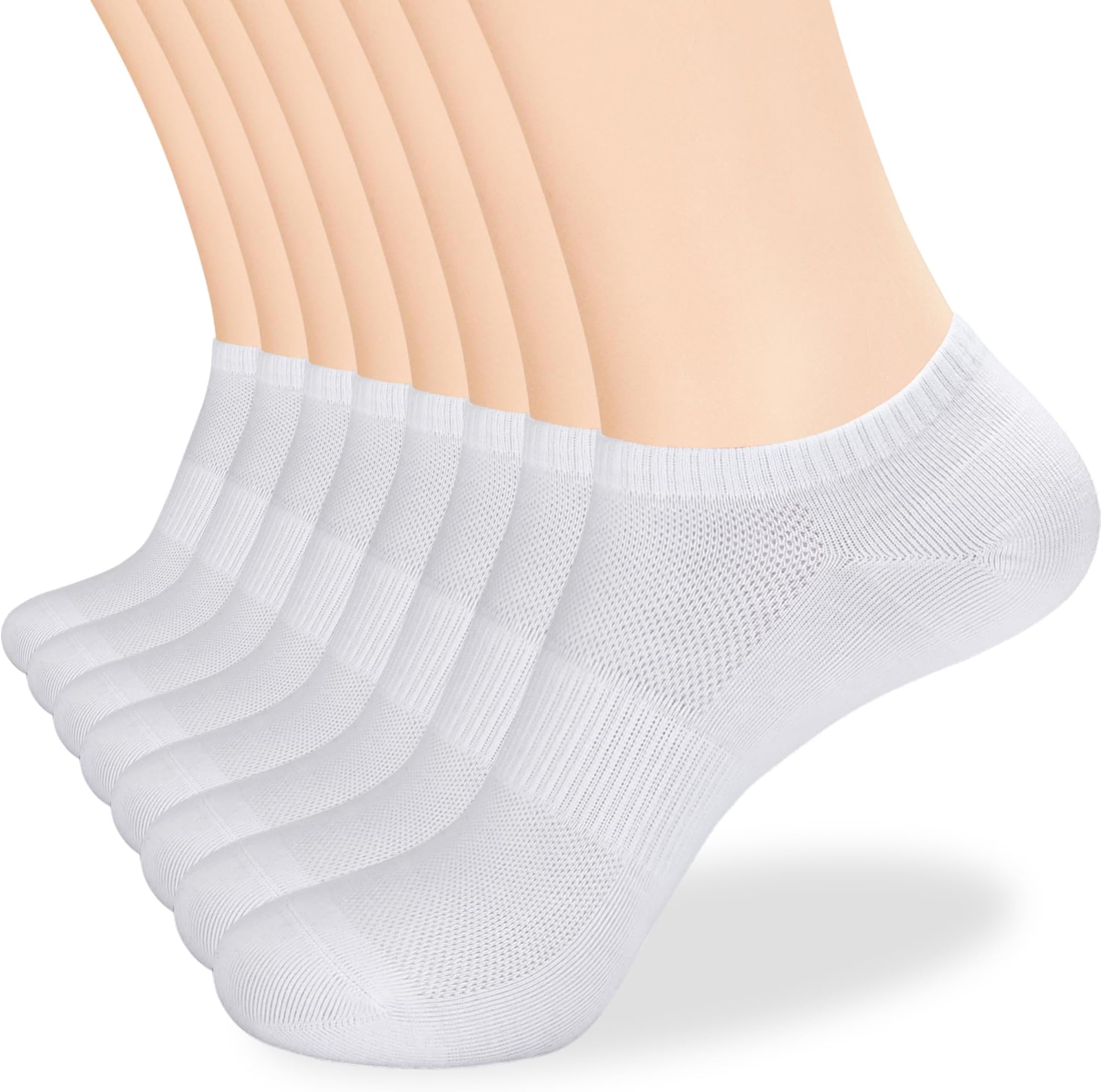 - inhees Women's Ankle Cotton Socks - 8/12 Pairs Low Cut Athletic Running Thin No Show White socks