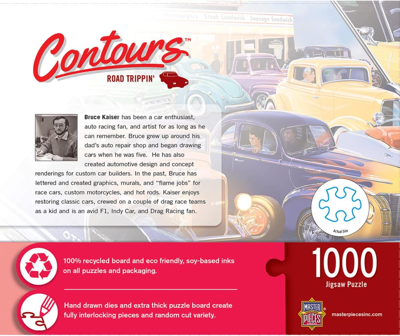 MasterPieces 1000 Piece Jigsaw Puzzle for Adults, Family, Or Youth - Hot Rods Shape - 38.5"x22.6"