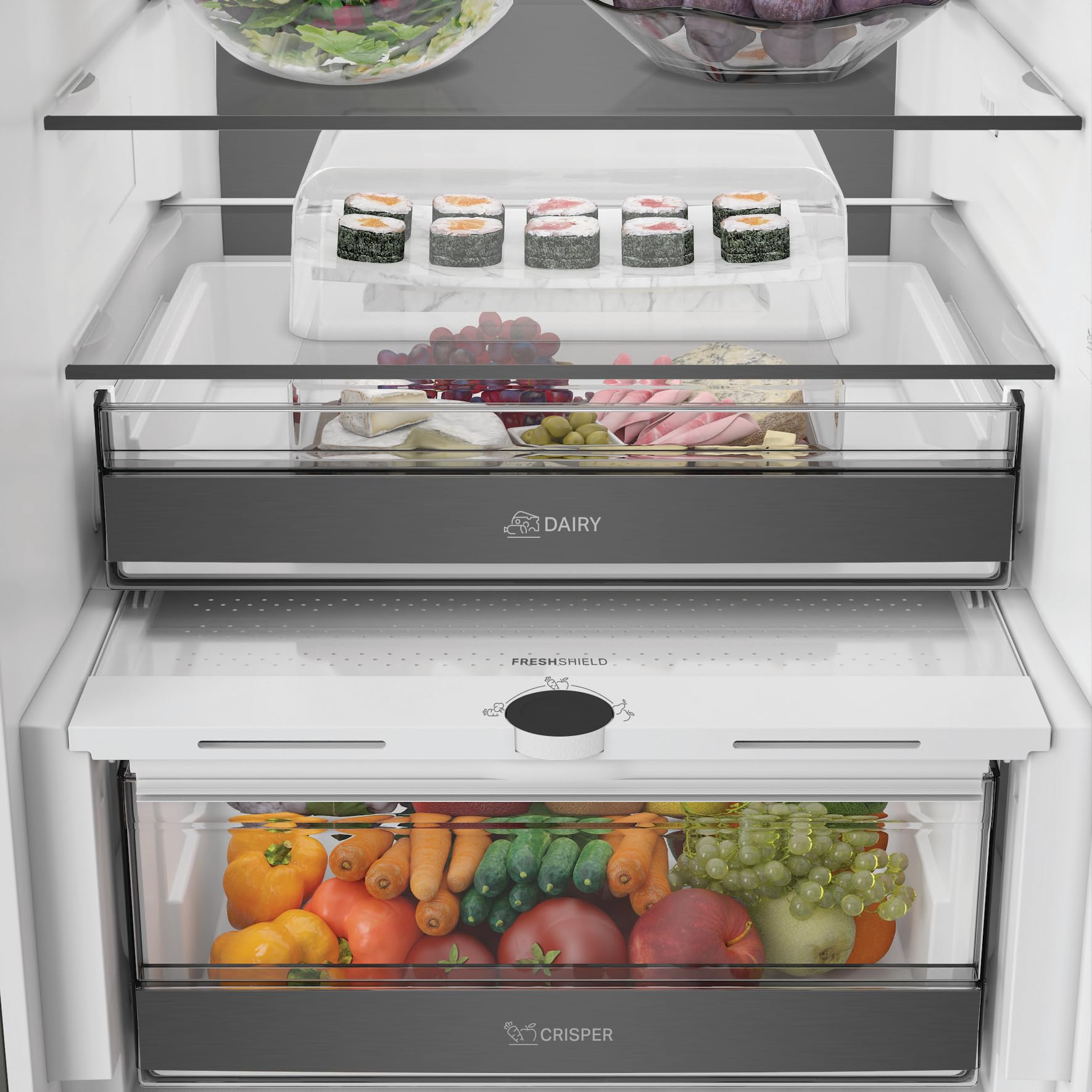 Bauknecht KGDNF 20CD IN Kühl-Gefrierkombination freistehend, 415 Liter, Dual Cool Total NoFrost, FreshShield, Smoothfit, Edelstahloptik