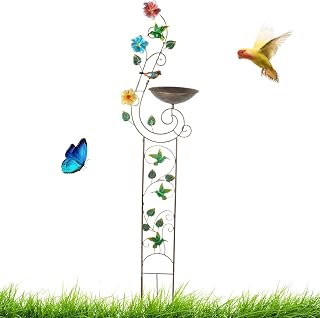 Baño para Pájaros | Bebedero para Aves De Pie | Soporte para Plantas con Estaca y Dispensador de Agua para Jardín, Patio y Exteriores